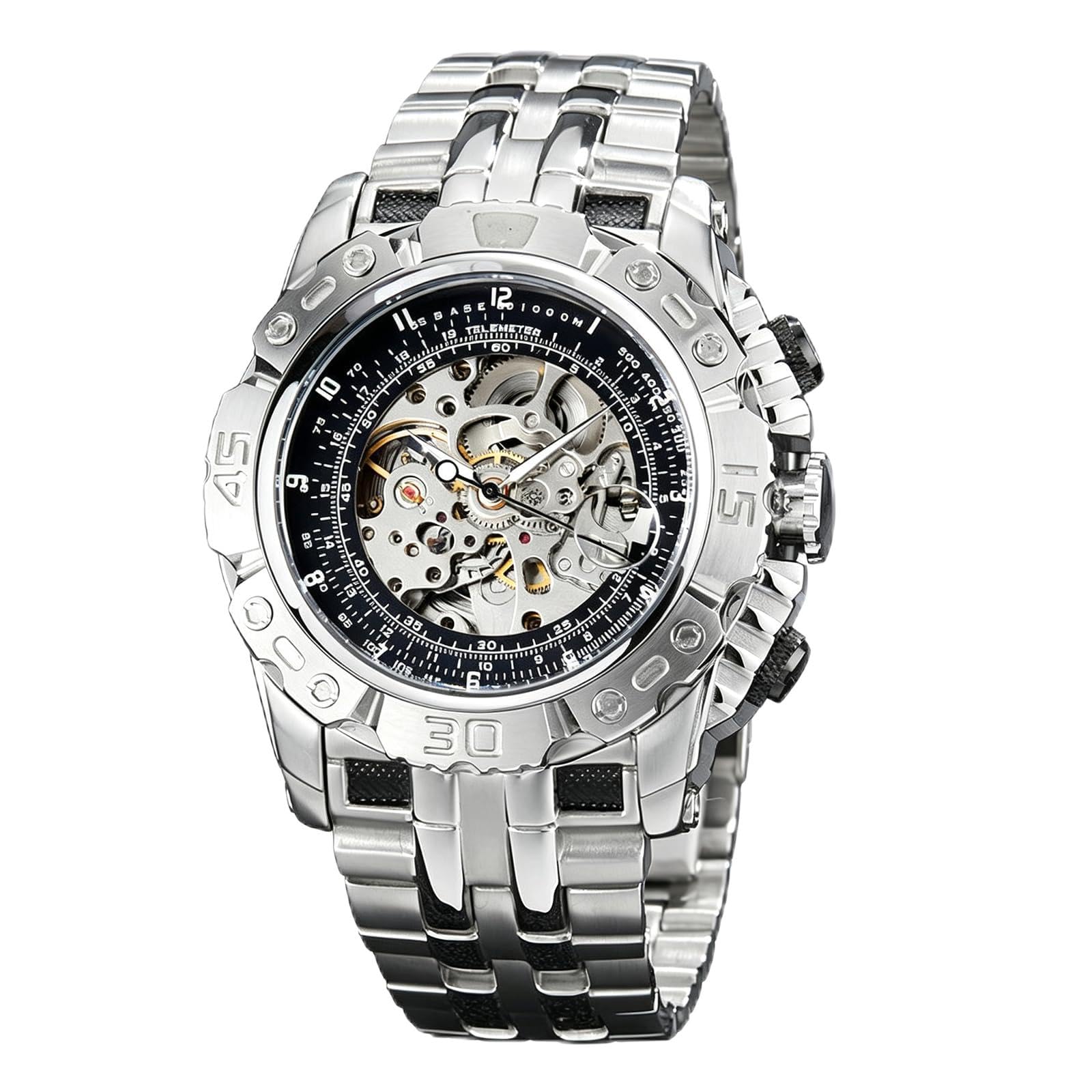 Reloj De Pulsera Mecánico Hombre, Reloj Automático, Esfera Esqueletizada, Reloj Automático De Moda, Correa De Acero Inoxidable, Lujosos Relojes De Hombre con Tourbillon Esqueletizado