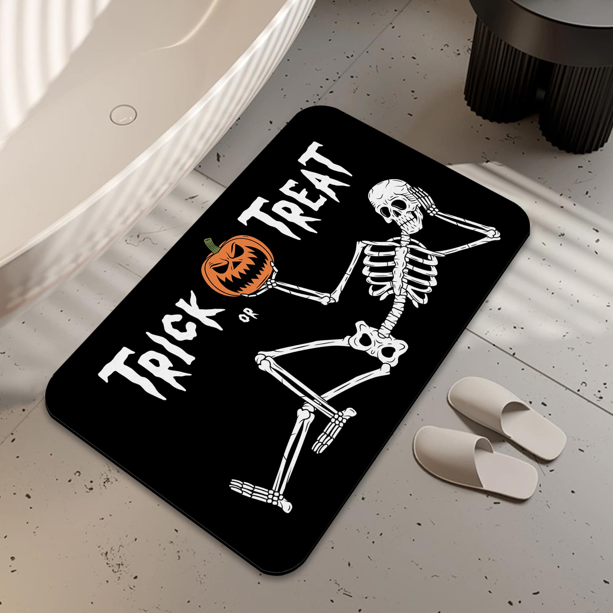 LUOENY Absorbent Trick or Treat Bath Mat Non Slip 75 * 43 cm, Quick Dry Magic Bathroom Mat, For Bathtub, Bedroom, Kitchen, Toilet, Door, Washing Table