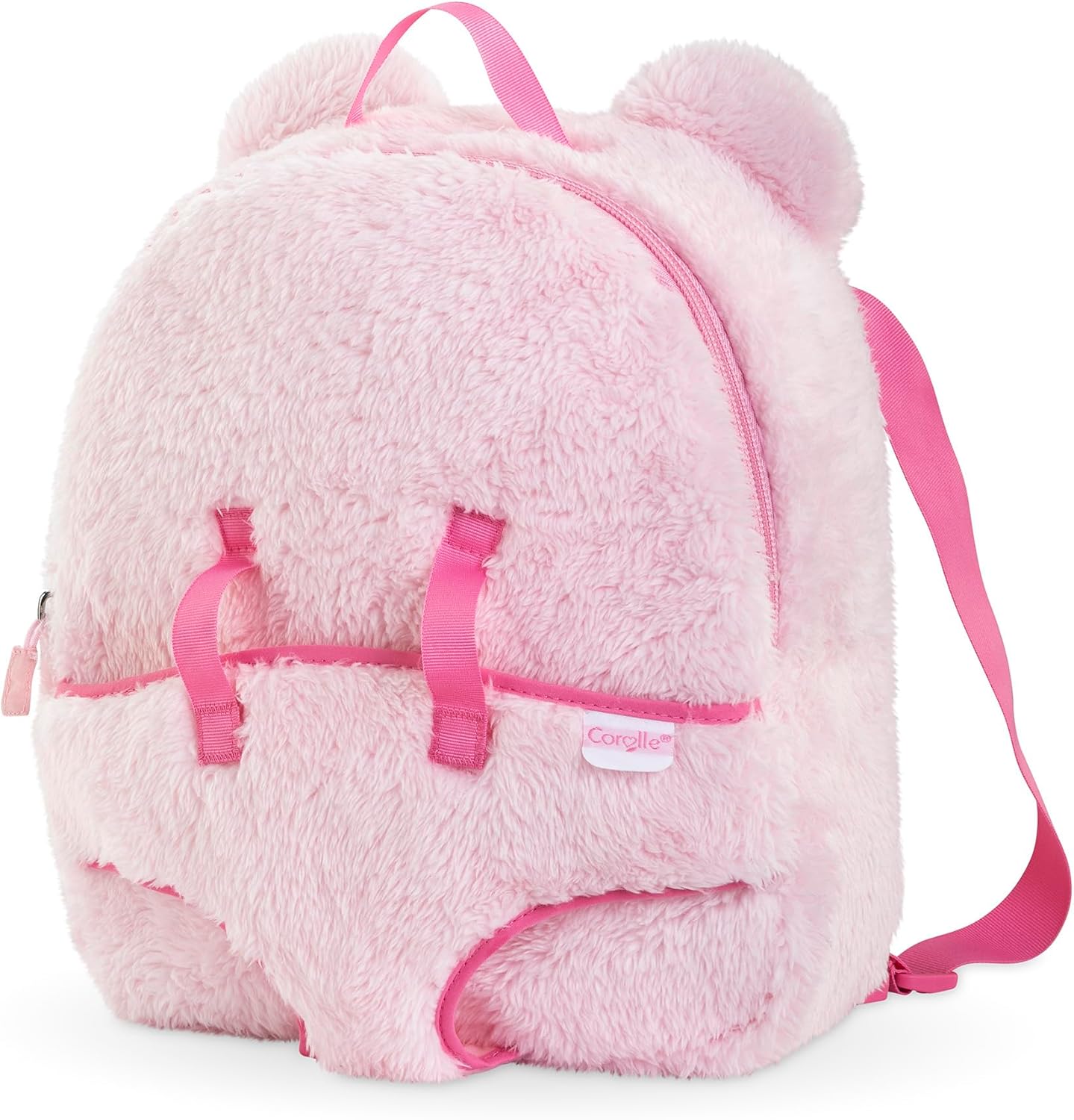 Corolle Mon Premier Poupon Plush Backpack and Carrier, Cuddly Backpack with Baby Carrier in Teddy Look for All 30 cm Baby Dolls, from 18 Months