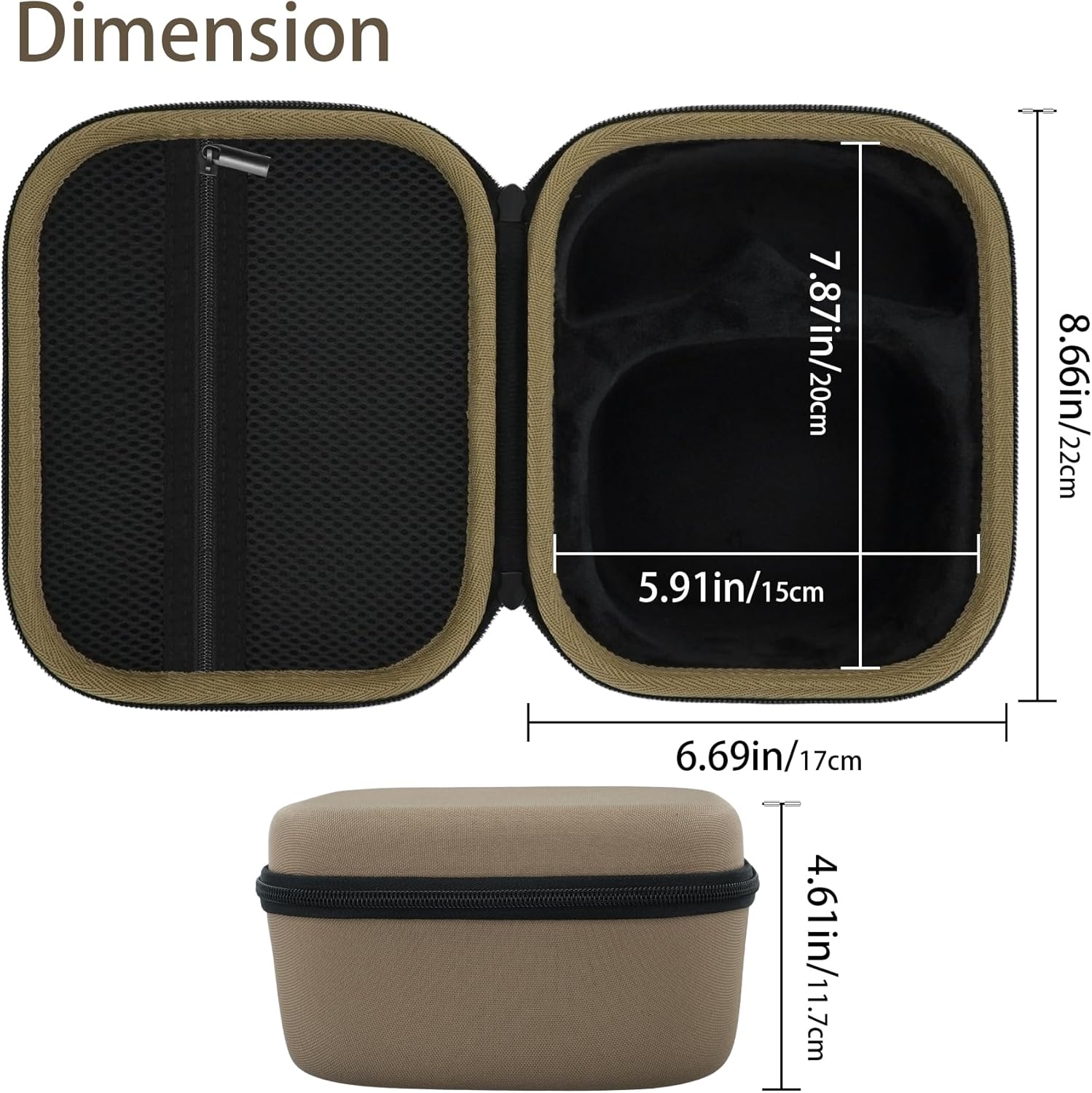 co2CREA Hard Protection Earmuffs Case + Shooting Glasses Case with Form-Fit Insert for PROHEAR 066/016/030/036