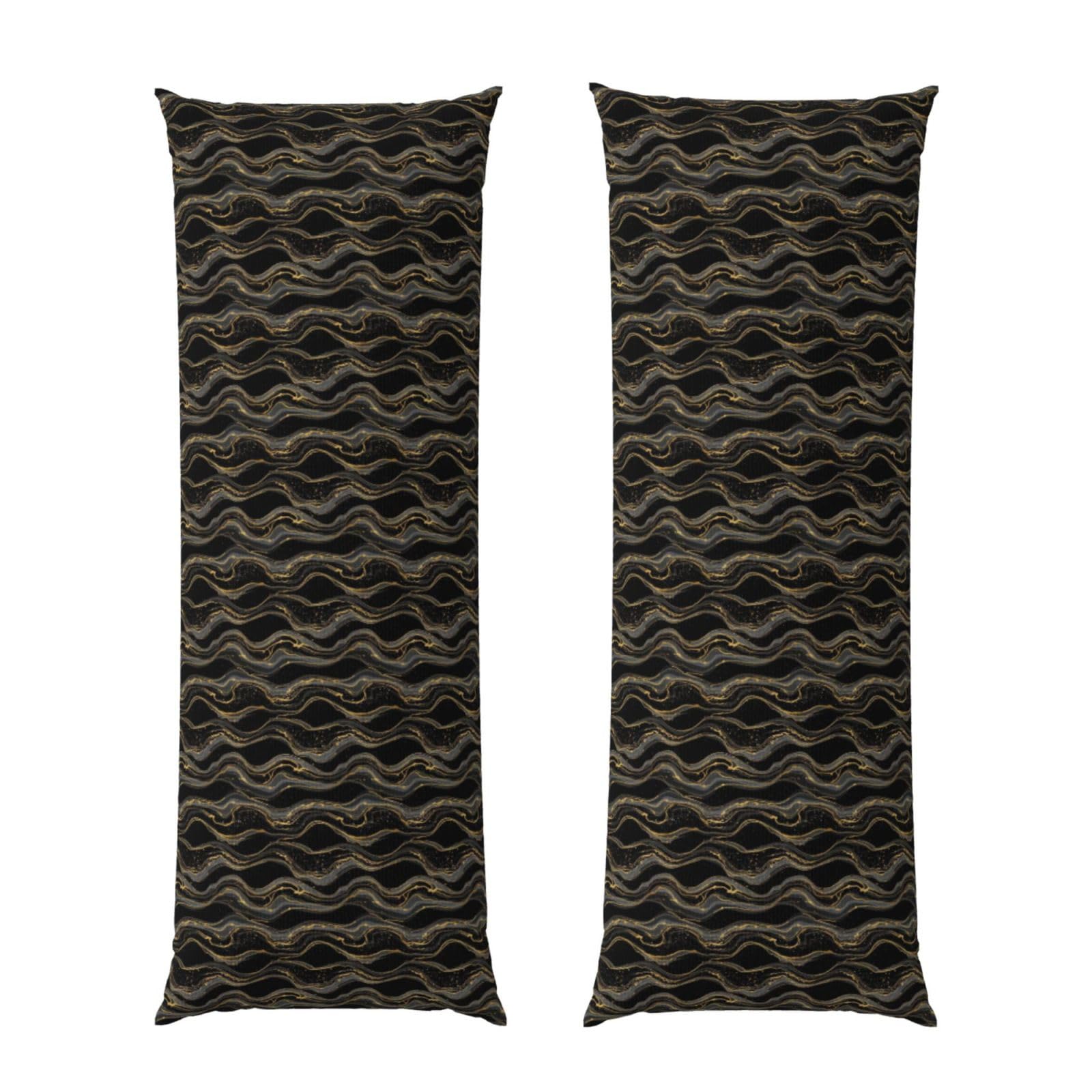 Body Pillowcase 20x60 Black Marble Gold Line, Soft Velvet Pillow Cover with Hidden Zipper, Wrinkle Resistant Cushion Case for Bedroom Home Sleeping