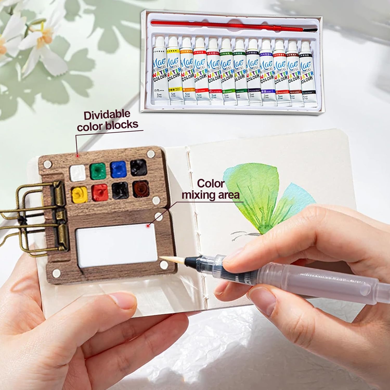 Aazon.co: Ini Paint Palette Travel Kit - Ini Watercolor Palette Set - View #14