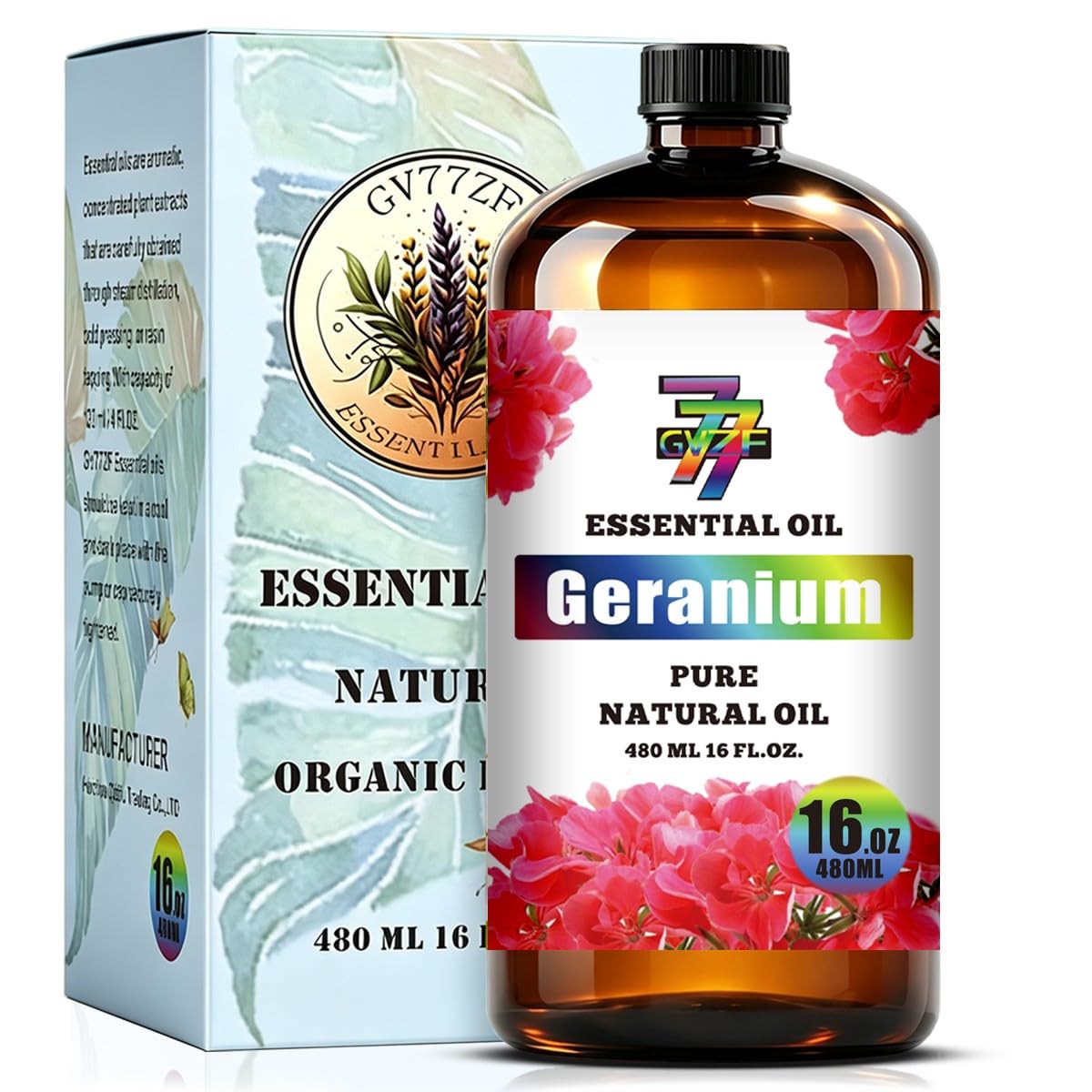 Geranium Essential Oil for Diffuser Massage, Geranium Oil 16 fl oz