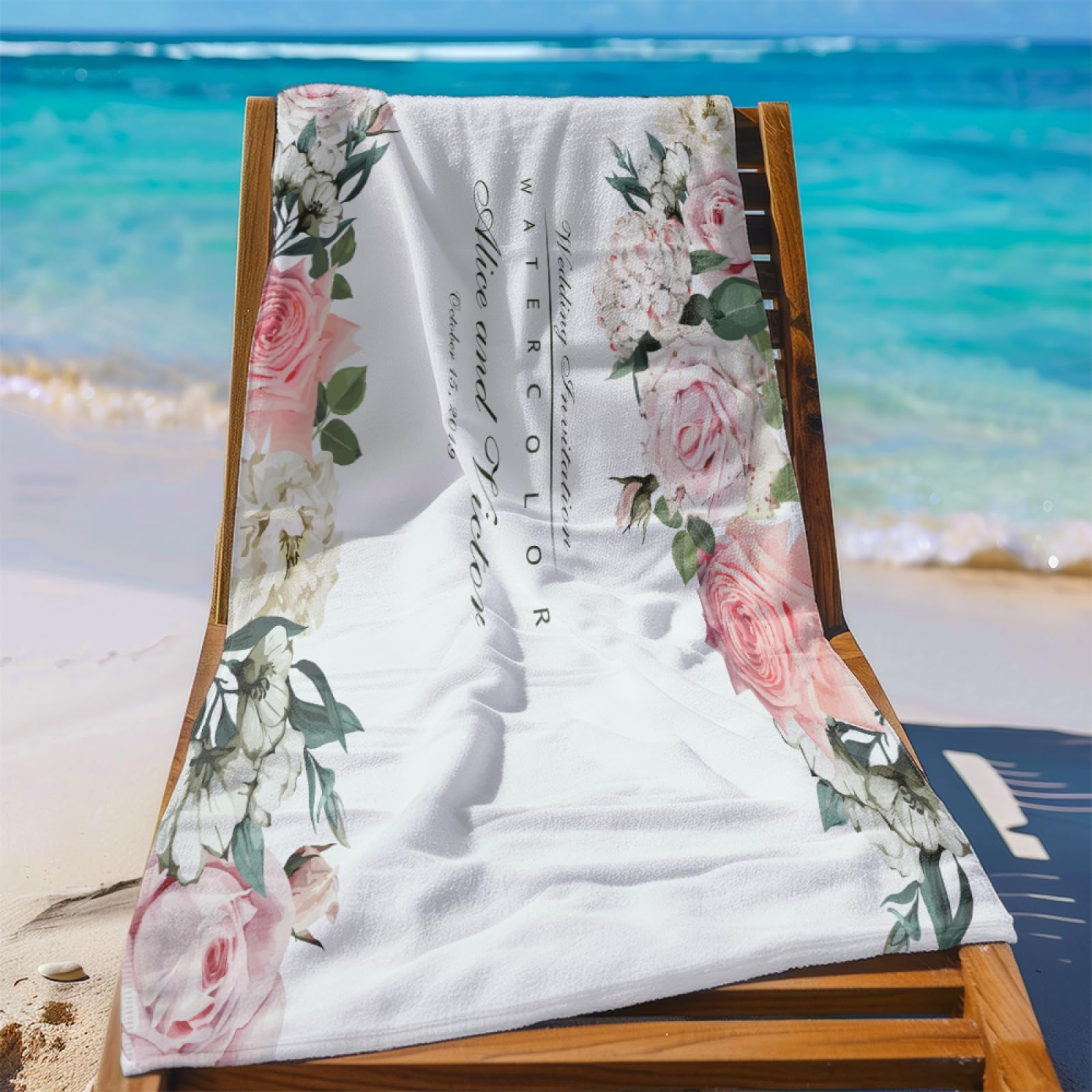Telo Mare Microfibra 210x230 Rosa Verde Telo Spiaggia Grande Antisabbia,XXL Asciugamano Mare, Asciugatura Rapida, Stuoia Spiaggia Leggero E Portatile