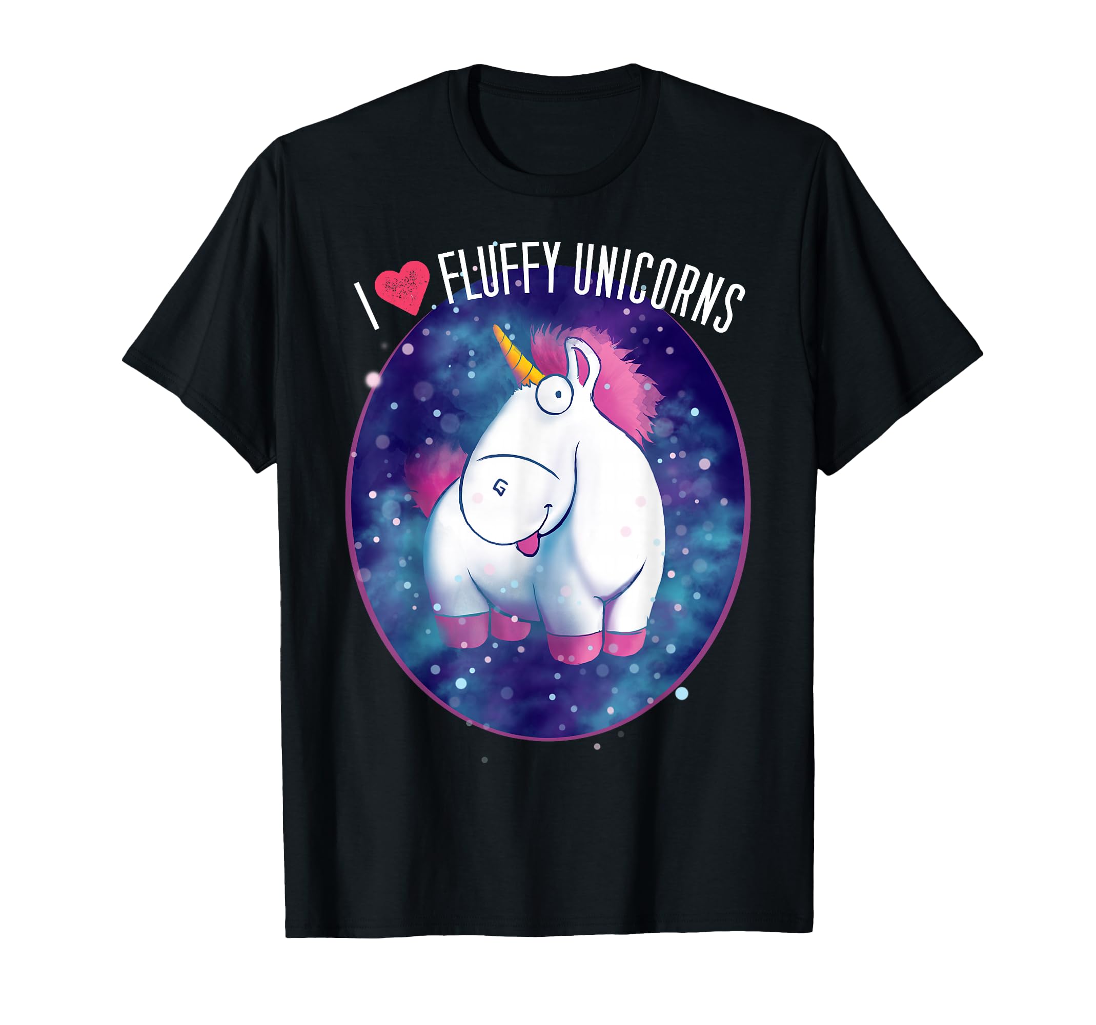 Minions I Love Fluffy Unicorns Graphic T-Shirt T-Shirt