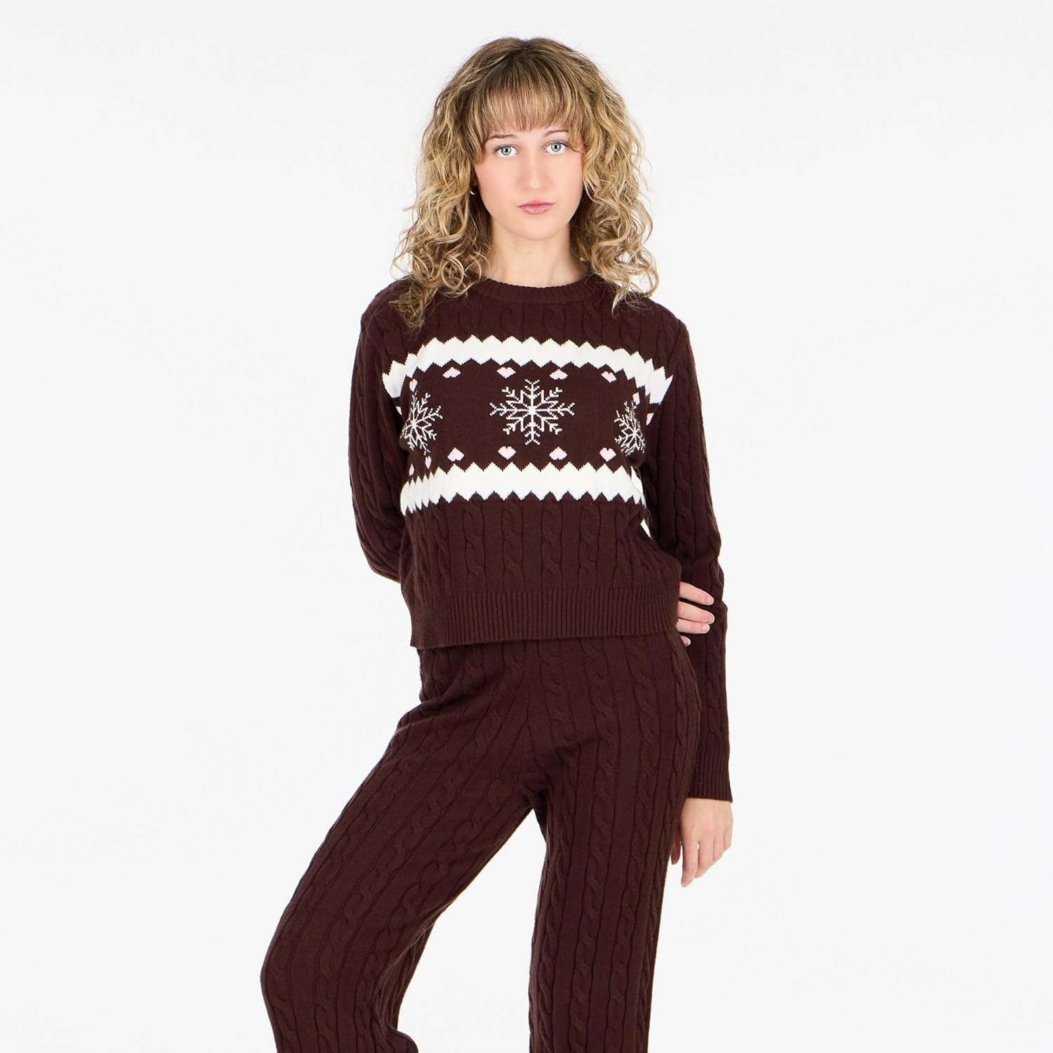 Forever 21 womens Crew Neck Cable Knit With Fairisle to Matching Cable Pant - Image 2