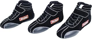 RaceQuip Race Shoes Euro Carbon-L Series SFI 3.3/5 Certified Black Youth Size 12 30400912