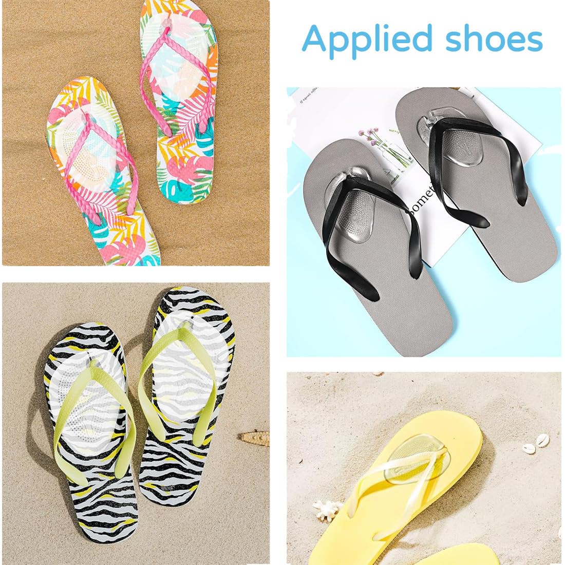 4 Pares de Almohadilla para Sandalia, Protector de Dedos de Silicona Transparente Separador de Dedos de Sandalia para Chanclas, Unisex