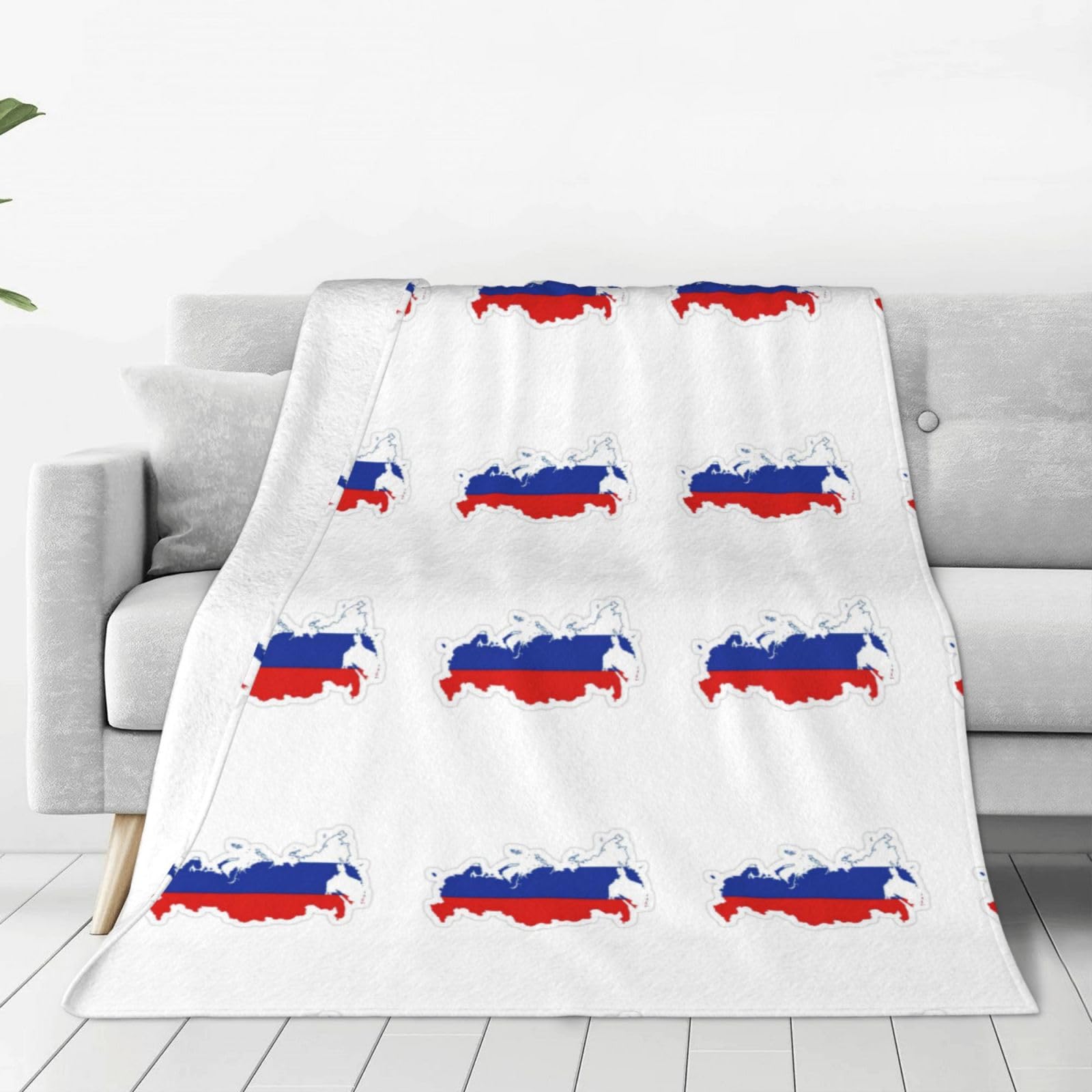 Couverture polaire flanelle chaude imprimé russe pour lit et plaid canapé