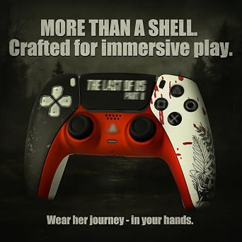 Replacement Front Shell Kit for PS5 Controller, Custom TLOU2 Survival Game Style Faceplate Accessories with Touchpad, Buttons, D-Pad and Decorative Trim Compatible with BDM 010/020 / 030/040 / 050
