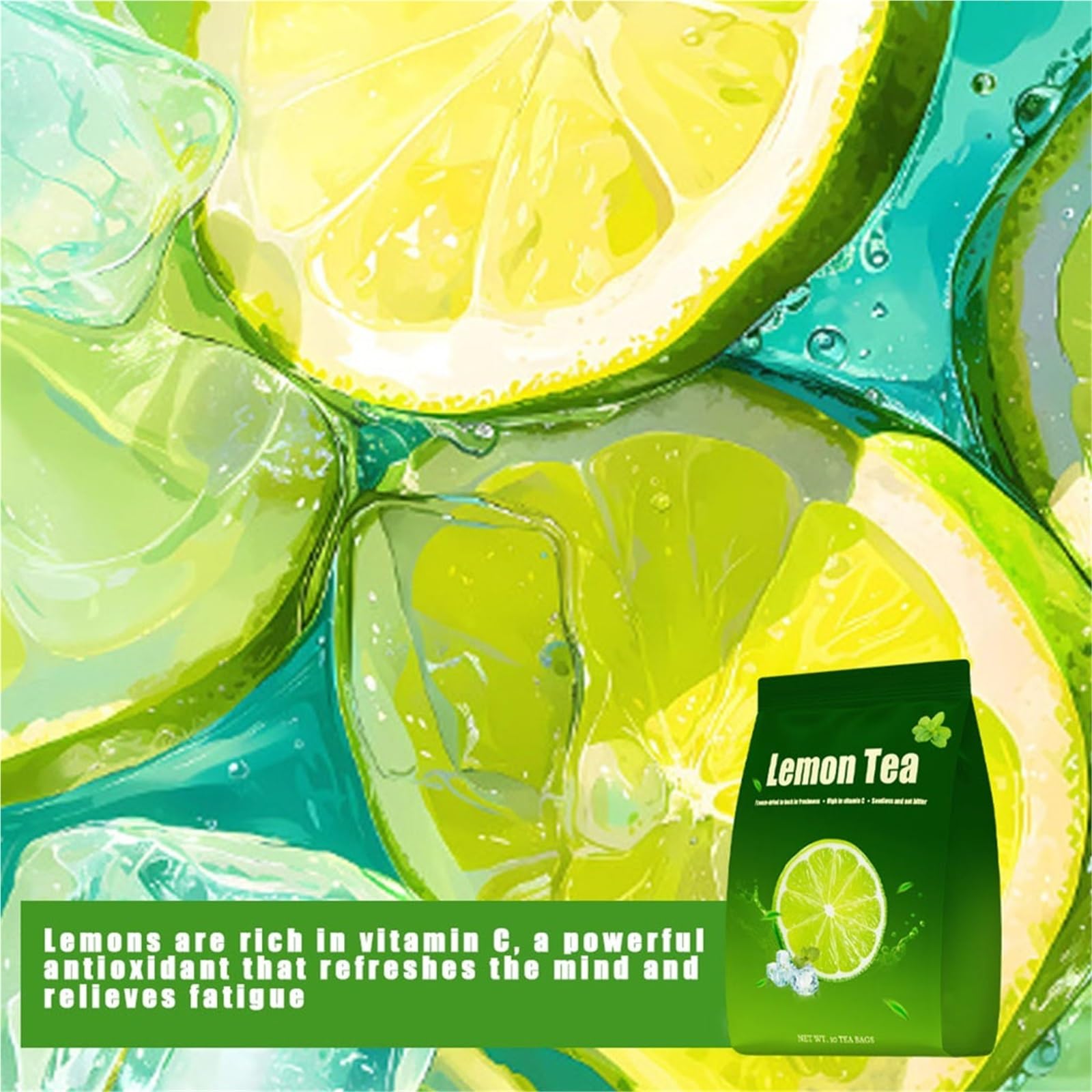 Herbata Detox Lemon Mint – Naturalna Herbata Ziołowa O Lekkim Smaku, Idealna Do Codziennego Orzeźwienia I Oczyszczenia Ciała, Bez Kofeiny(3PCS)