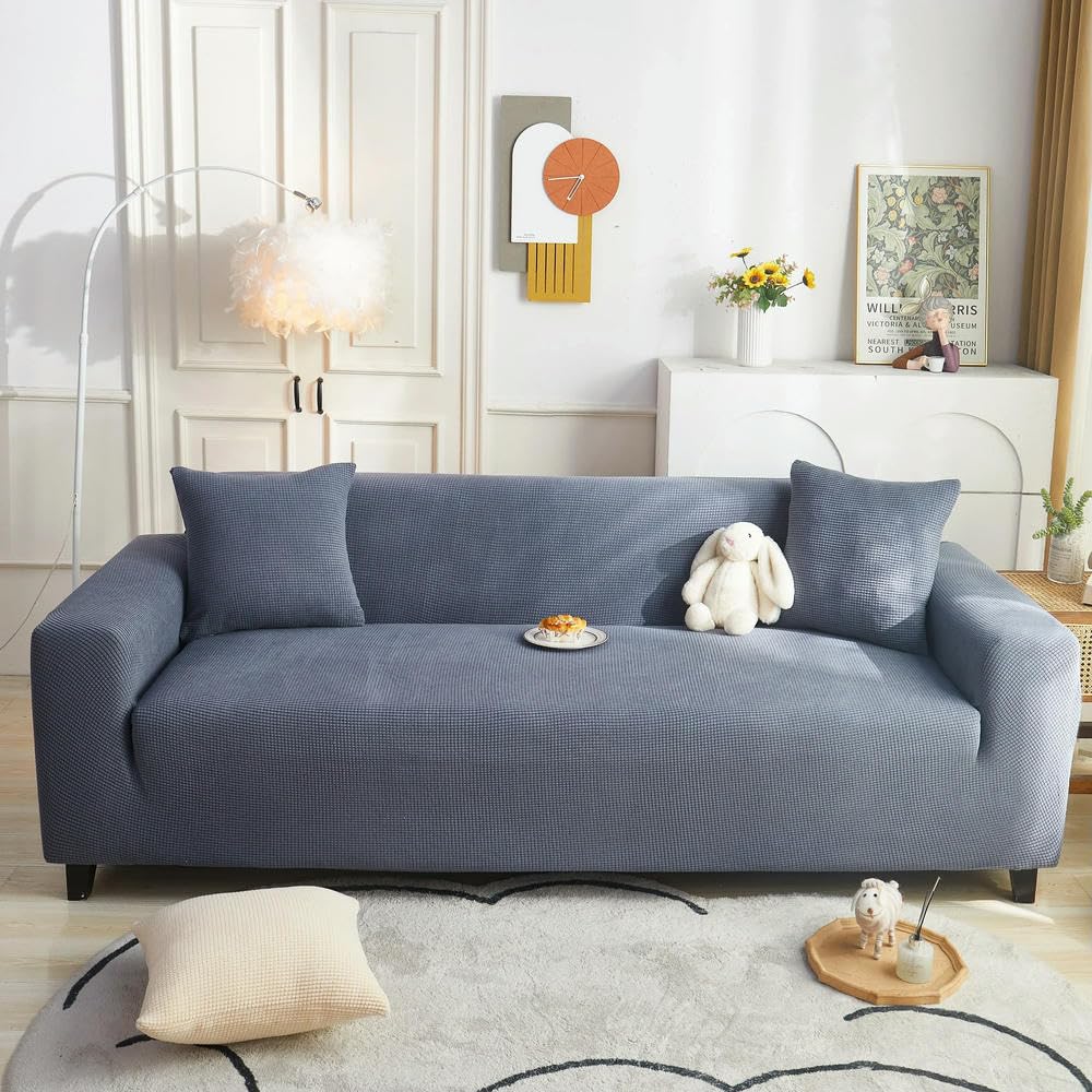 SDYdsgE sofa cover， Nordic Fashion Knitted Elastic Sofa Cover Solid Color All Seasons Universal Couch Slipcover(D,160 200cm)