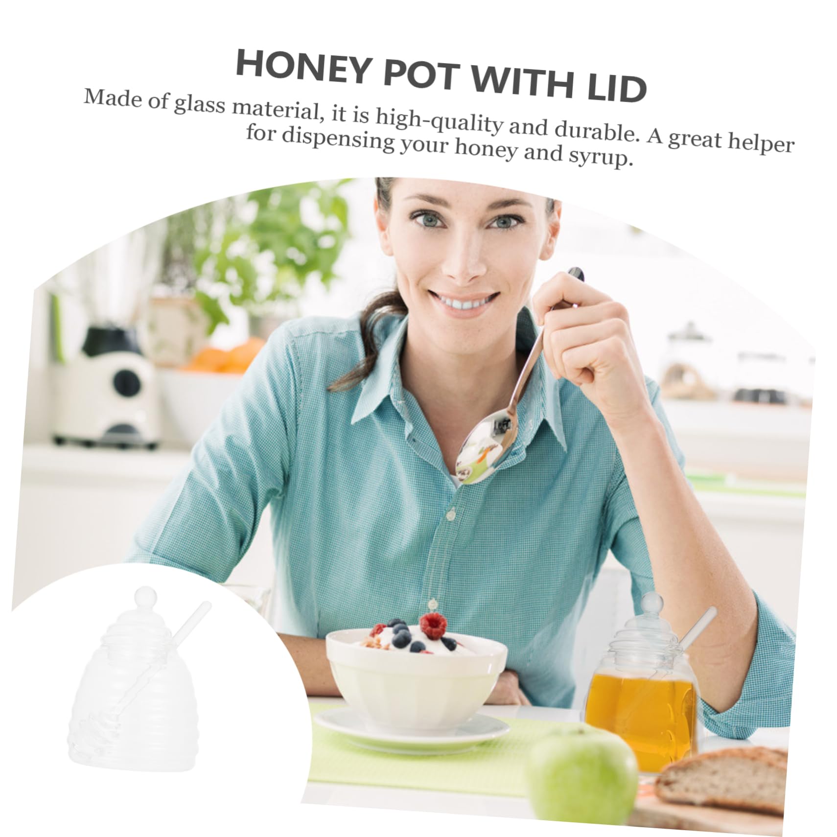 Ciieeo Glass Honey Jar Beehive Honey Wedding Spoon Manuka Style Stirring Stick