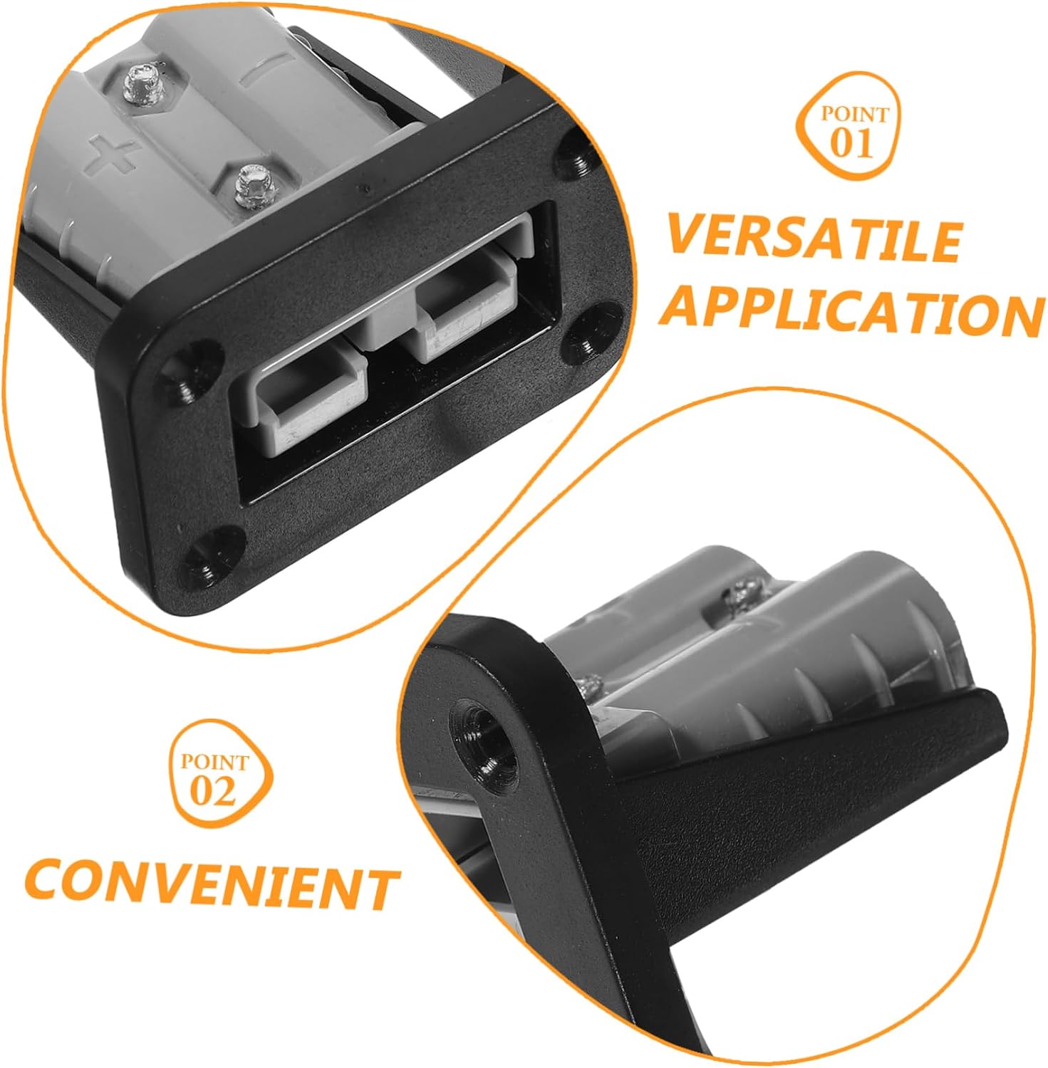 Unomor 50A Quick Connect Battery Connector Plug Set 2pcs Heavy-Duty Automotive Trolling Motor Disconnect for RV Car ATV and Winches