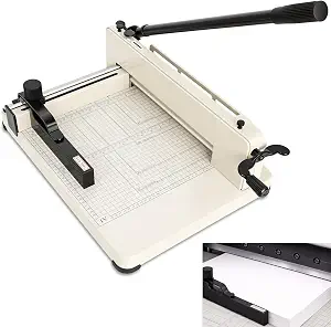 12 inch Heavy Duty Paper Cutter, Industrial 400 Sheet Capacity Steel Paper Trimmer, Commercial Paper Cutter for Office, Print Shop, School Crafting with Dual Safety Lock Protective Cover