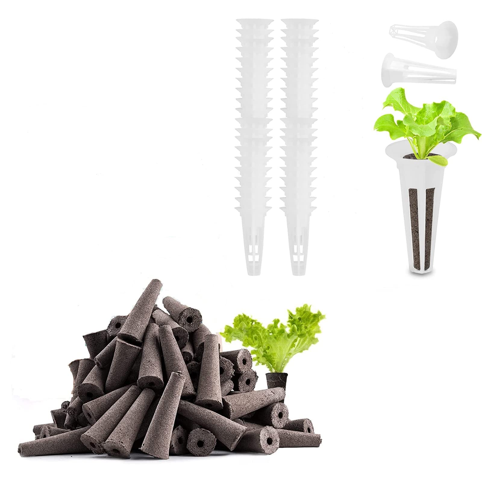 20 Pack Grow Sponges and Baskets for Hydroponic Growing System，Seed Pods Kit for aerogarden pods with (10pcs replacement grow sponges and 10 Pcs grow baskets)