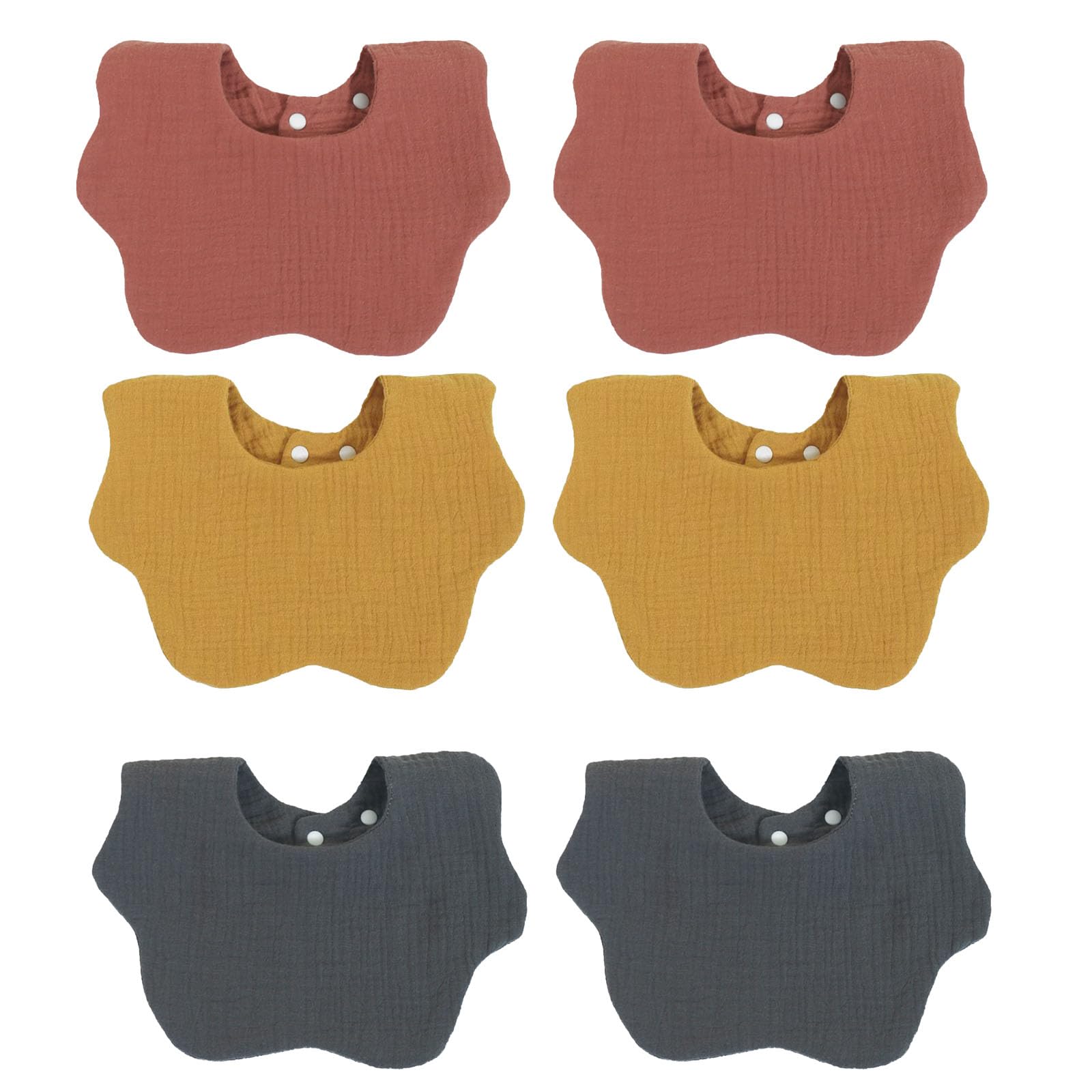 Oaygat Unisex Infant Muti-6 Pack 6 Pack Baby Bandana Dribble Bibs 6 Layer Cotton Wave Muslin Bibs Baby Bandana Drool Bib With 2 Adjustable Snap Babys Drool Bib Babys Drooling Bibb Teething Feeding Bibb For Newborns 0-6 Months
