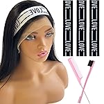 Iraatraa Elastic Bands For Wig 5 Piece Set, Latex And Nylon Lace Front Hairband, Melting Band For Keeping Wigs In Place, Suitable for Women, Great Value, Black and White Colors