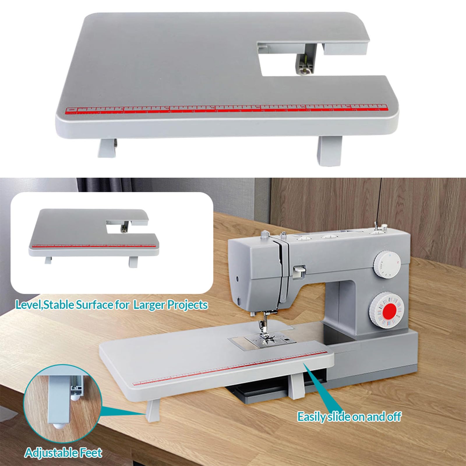 TENYELE Telescoping Sewing Machine Extension Table with Centimeter Scale Folding Sewing Machine Extender Table Height Adjustable