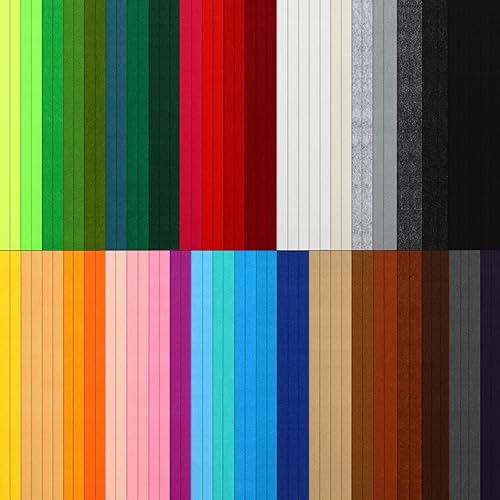 Whaline Paquete de 90 hojas de tela de fieltro de colores surtidos, 7.9 x 11.8 pulgadas, paquete de fieltro para manualidades, proyectos de retazos