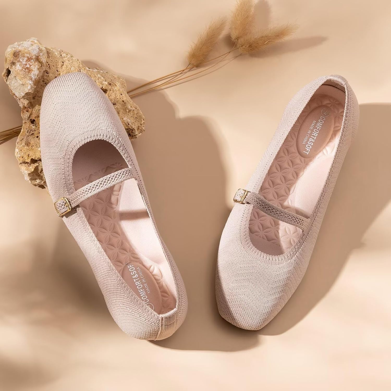 Frank Mully Mary Jane Women Flat Shoes Slip on Square-Toe Washable Shoes Comfortable for Dressy and Work with Ankle Strap - Image 3