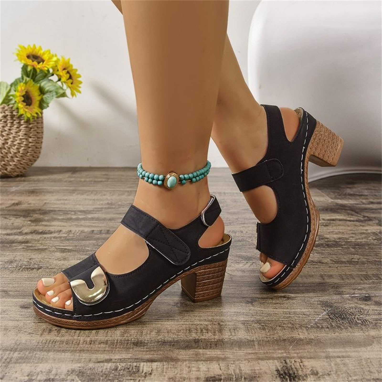 Sandali Donna con Zeppa Estive Plateau Eleganti Sandali estivi casual da donna 2025 comodi in tinta unita con tacco grosso cinturini regolabili Bassi Gioiello Scarpe da Mare