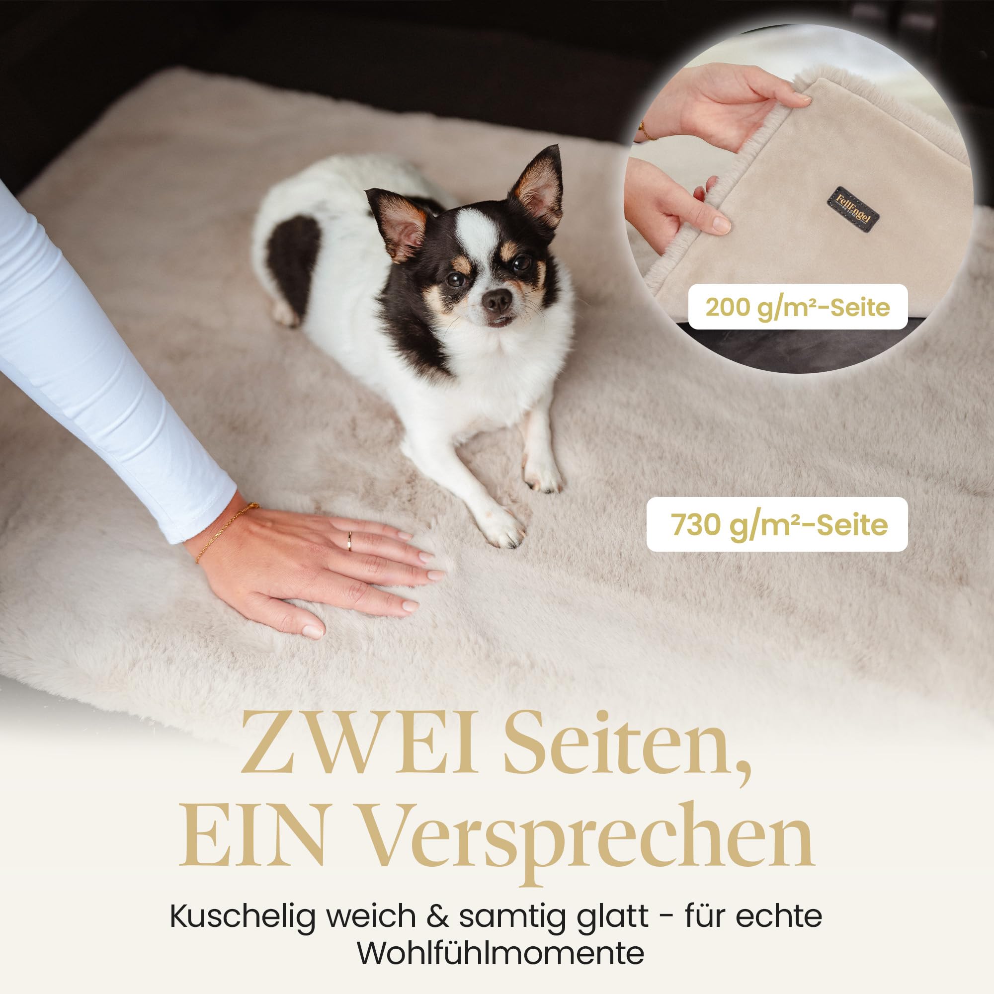 2 Stück Haustierdecken Für Hunde & Katzen – 70x100 Cm, Weiches Vlies, Waschbar (blau & Beige)