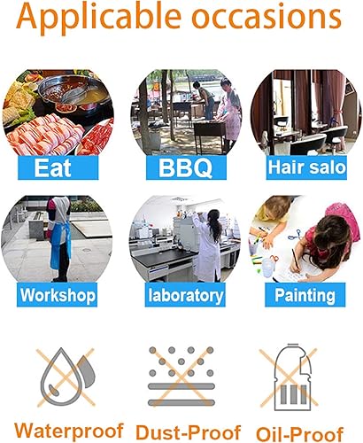 Miniatura 3 de Delantales desechables (50 unidades), delantal de plástico para pintar fiestas, cocinar, tareas domésticas, picnic, etc.