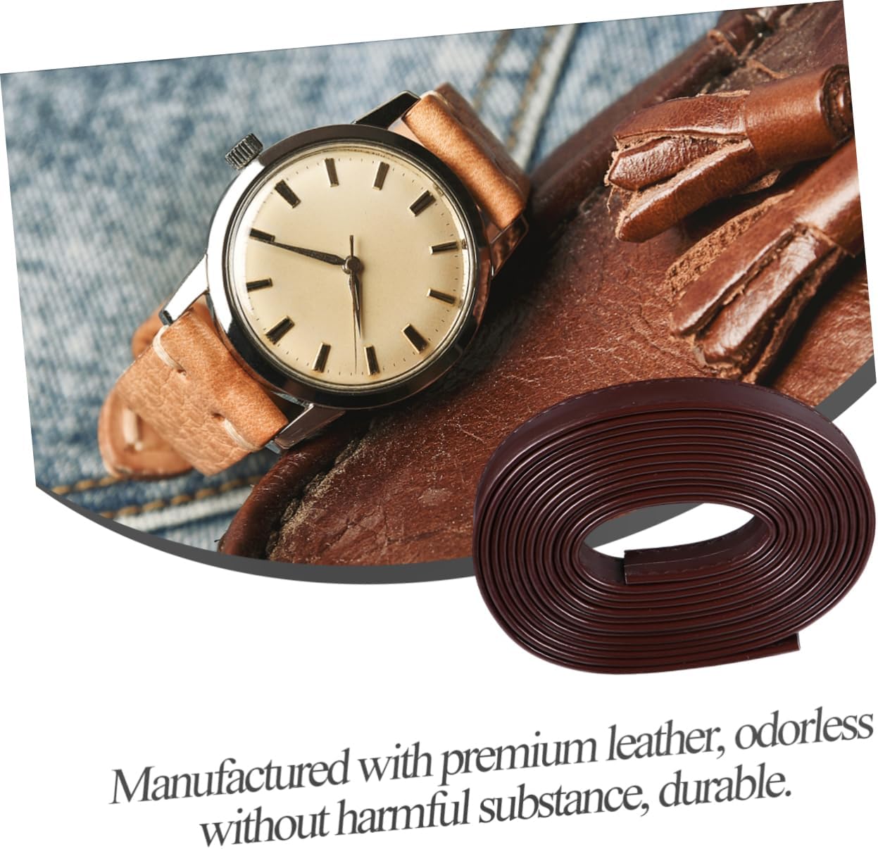 Wide Leather Strap for Craft Projects Versatile Double-sided Belt Strips for Clothing Pet Collars and Accessories Cut Shape