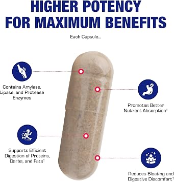 Plant Based Multi Digestive Enzymes Supplement - Clinically Formulated Digestion Supplement with Soothing Herbs and Enzymes for Women and Men for Protein Carb & Fat Digestive Complete (90ct)