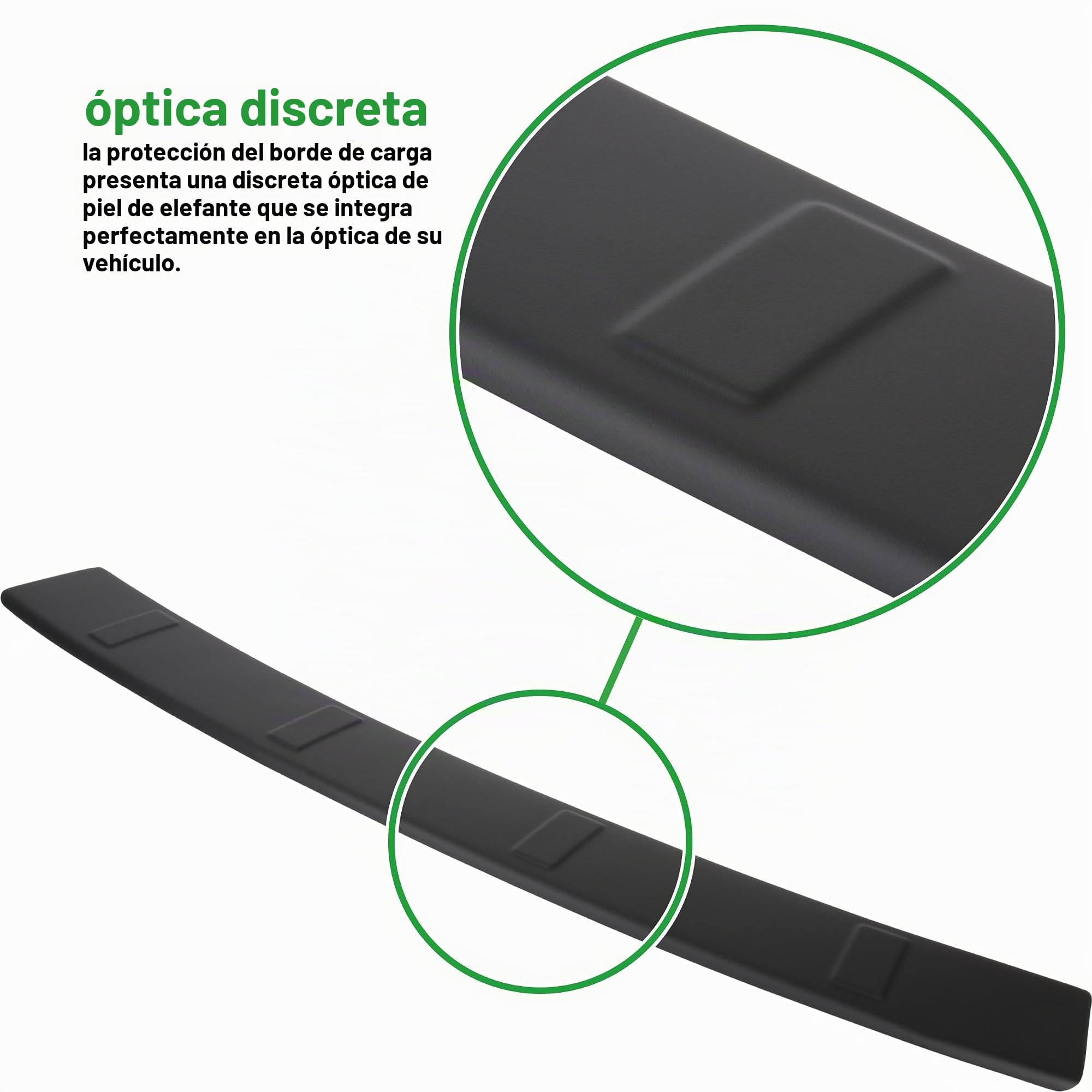 RECAMBO Protector de parachoques de plástico ABS, compatible con Peugeot Expert III/BJ a partir de 2016, resistente y adaptable, protección óptima para el parachoques