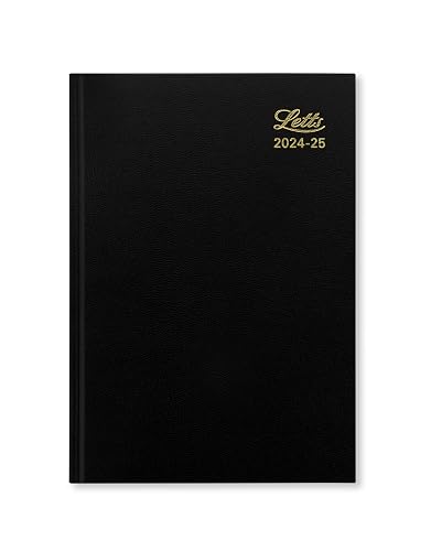 Letts of London Agenda scolaire semainier 2024/2025 A5 - Noir