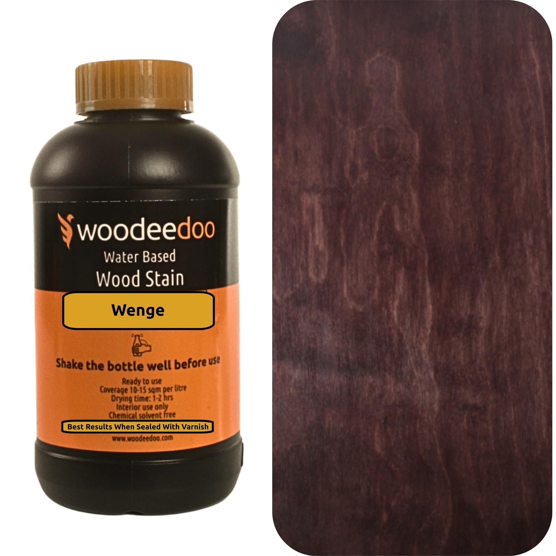 Woodeedoo Wenge Water Based Wood Stain | Wood Dye | Ready To Use | Environmentally Friendly | Solvent Free | Odour Free | 1 L |