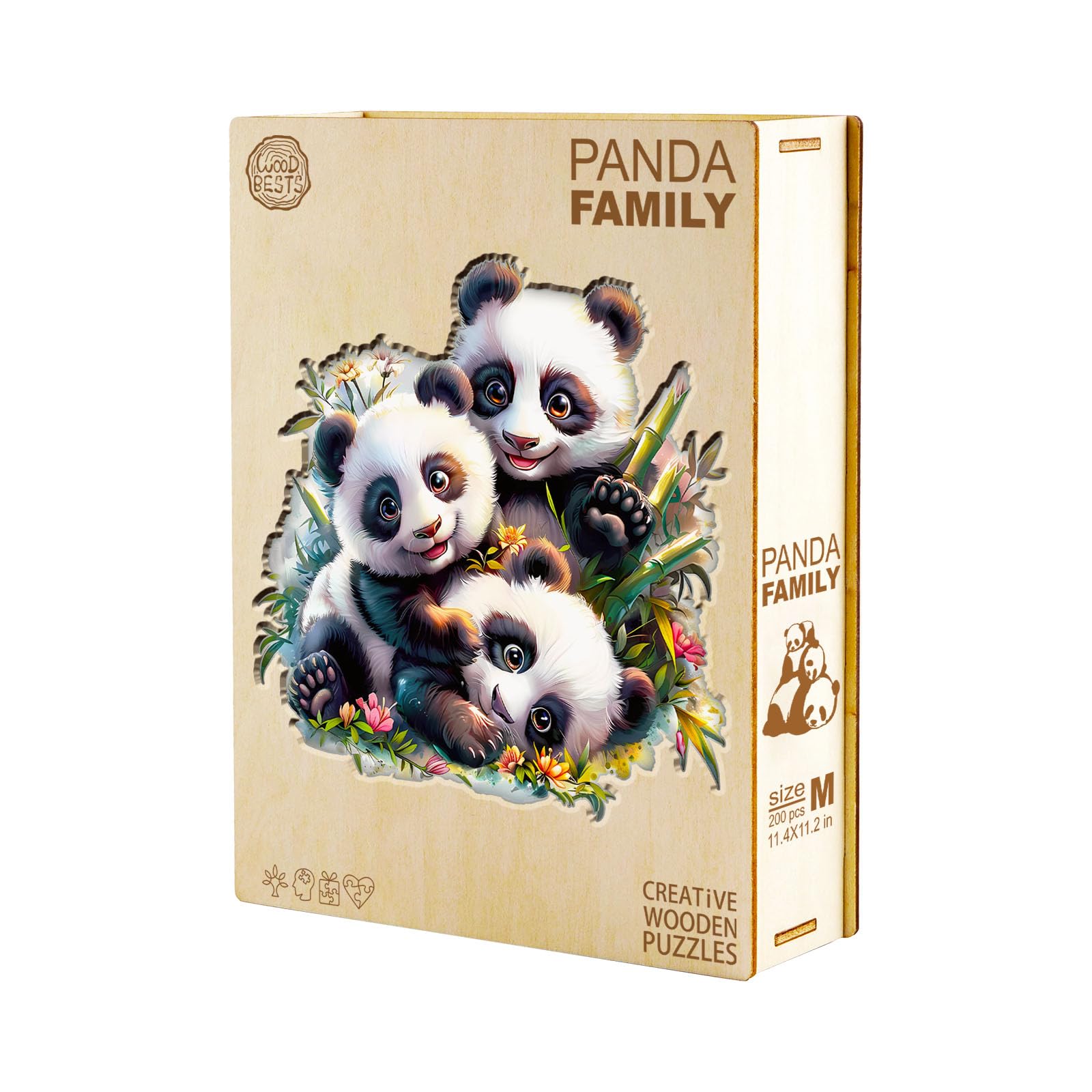 Panda Holzpuzzle Für Erwachsene – 95 Teile In Tierform, Mit Holz-Geschenkbox