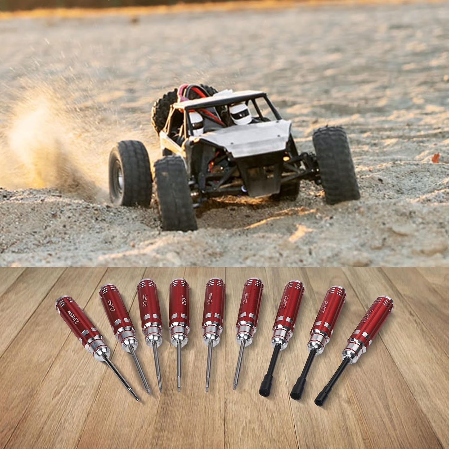 12 Piece Remote Car Tool Set with Organized Case Perfect for Hobbyists Needing a Variety of Screwdrivers