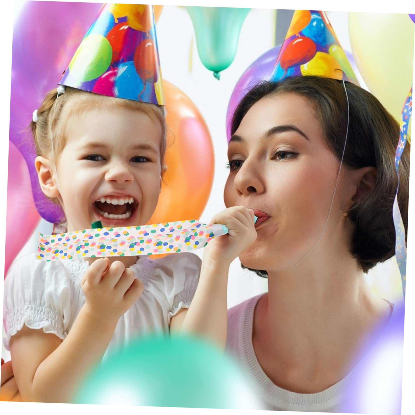 HONMEET 16Pcs Cheering Whistles Party Blowouts Noisemakers for Adults Safe Material for Birthdays Sports Events Halloween Celebrations