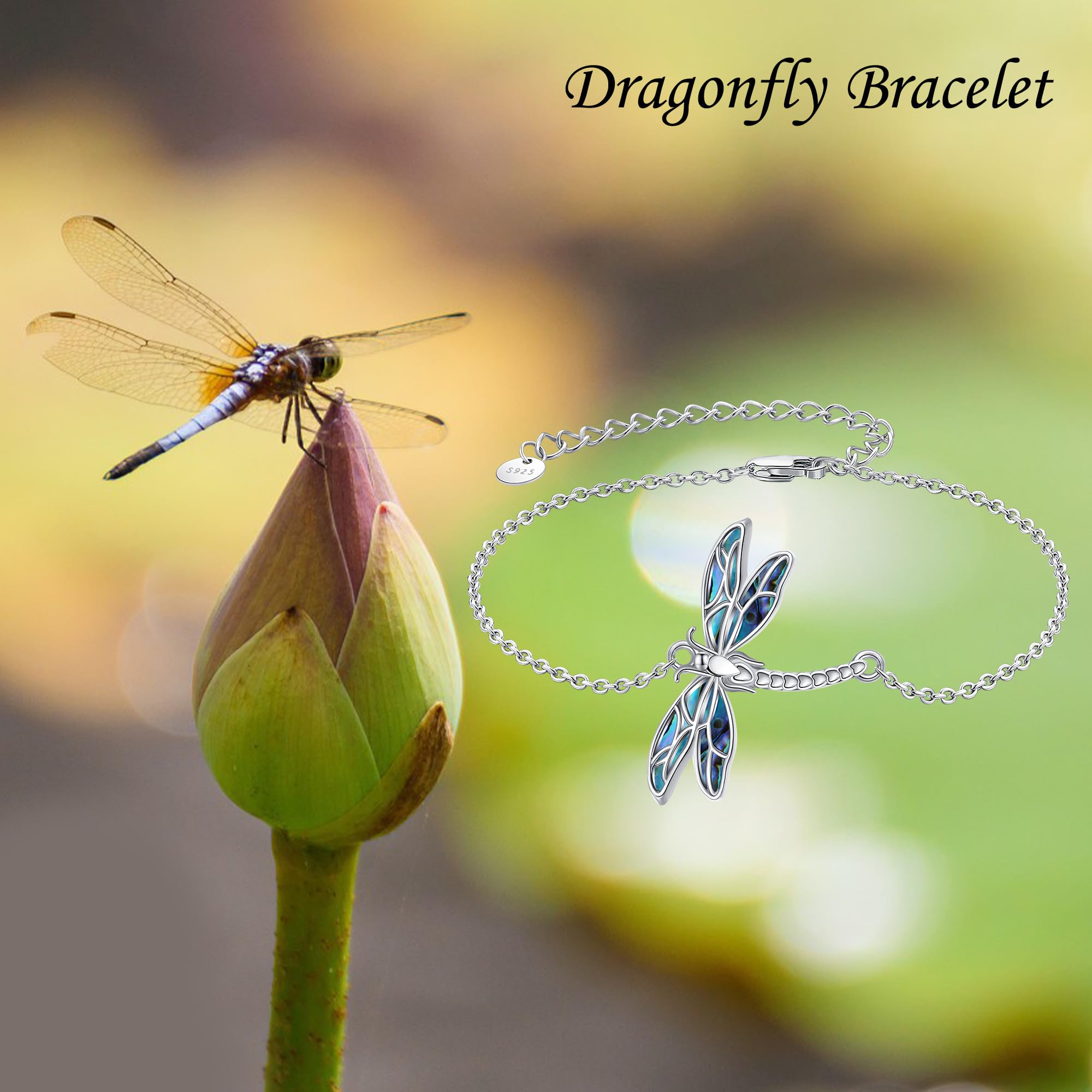 Pulsera infinita de plata de ley con diseño de perro salchicha, mariquita, tortuga, tiburón, onda, libélula, caballo, mariposa, margarita, sirena, infinito, joyería para mujer, One Size, Plata