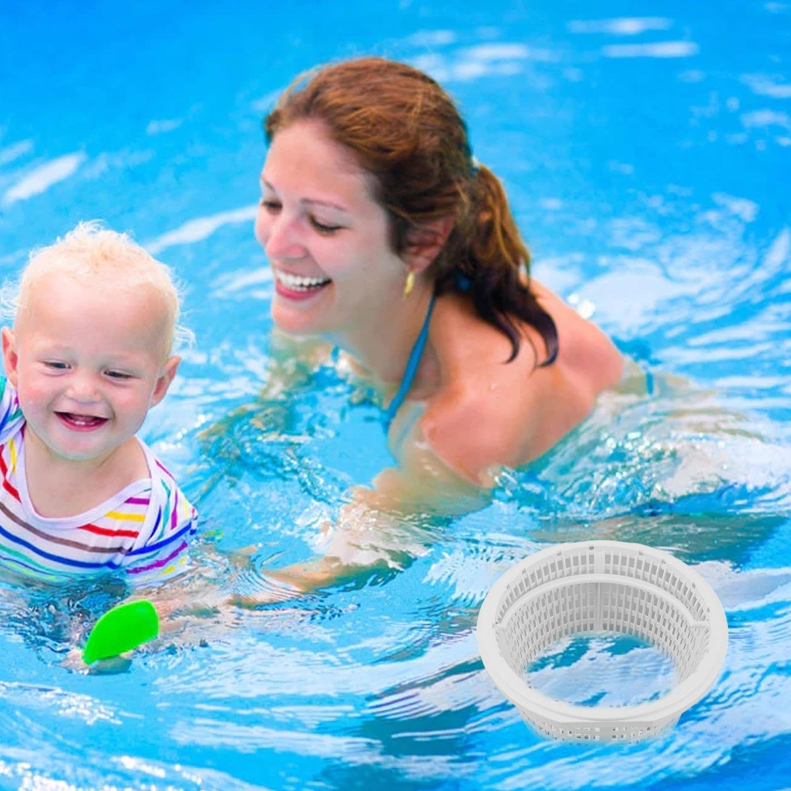 Cestello Di Ricambio Per Skimmer Piscina – Con E Senza Impugnatura, Diametro 159mm, Altezza 80mm
