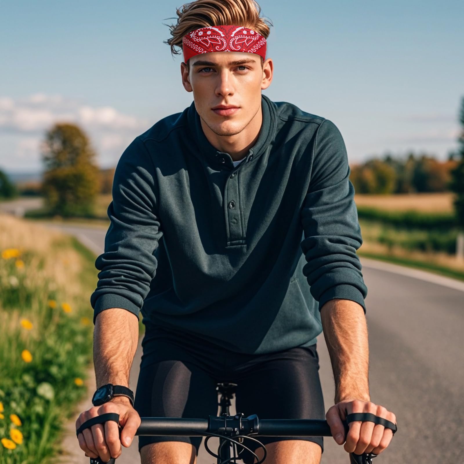 Bandanas for Women Men Cowboy Bandana Handkerchief Headband Face Mask Bulk for Party Costume