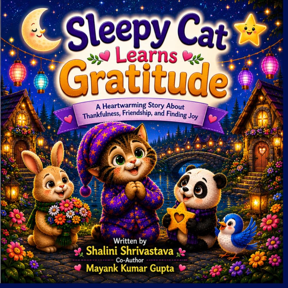 Sleepy Cat Learns Gratitude: A Heartwarming Story About Thankfulness, Friendship, and Finding Joy (Dreamy Toons Life Lessons Series)