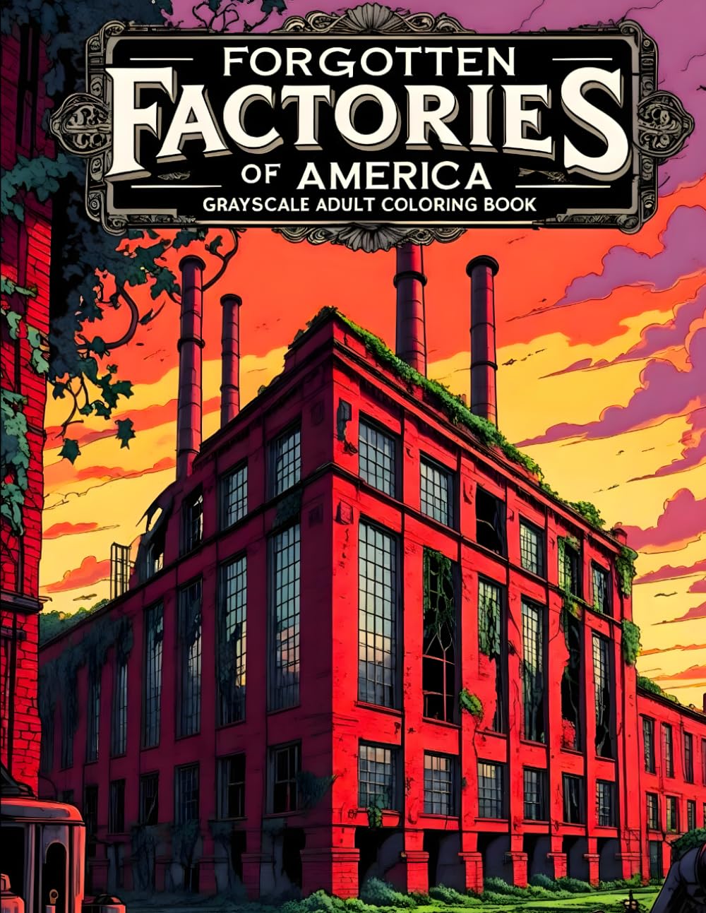 Forgotten Factories of America Grayscale Adult Coloring Book: 38 Atmospheric Scenes with Abandoned Warehouses, Rusting Machinery and Urban Decay – ... & Structures Collection by James R. Morton)