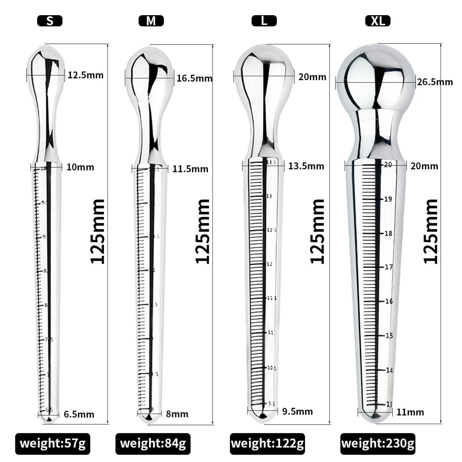 125mm Edelstahl 304 Harnröhrendilatator Mit Skala Penis Plug Metall Harnröhrensonde Prostata Stimulation Harnröhren Dilatatoren Harnröhrendehner Masturbation Sexspielzeug