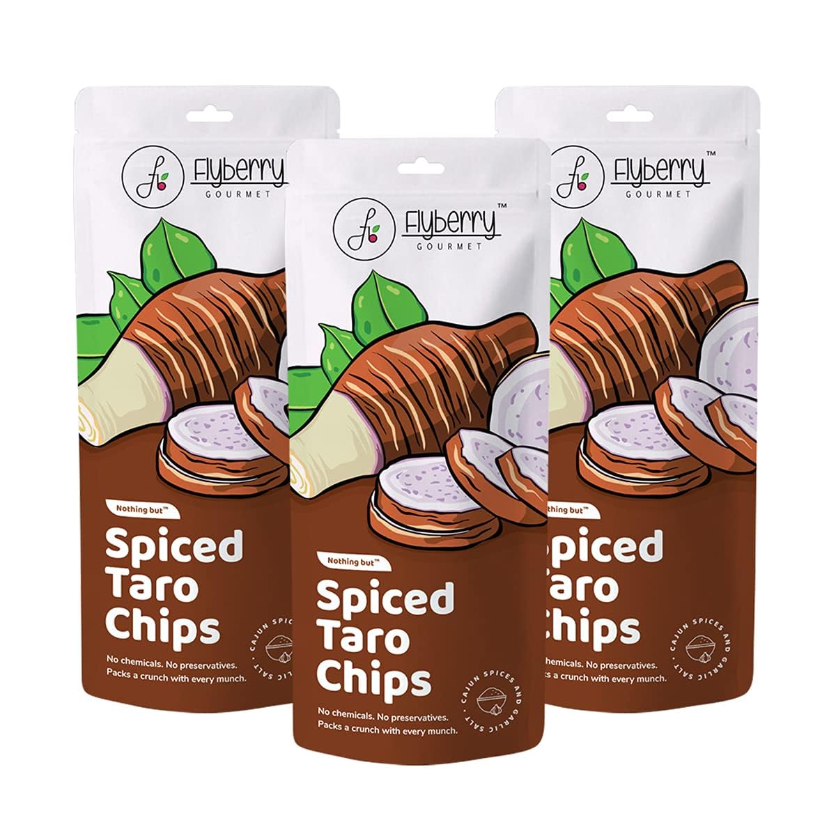 Flyberry Gourmet Spiced Taro Chips, 150g (Pack of 3x50g) | Less than 5% oil | No Palm Oil & Preservatives | Healthy Snacks (B0CW1BHV5R) Amazon Price History, Amazon Price Tracker