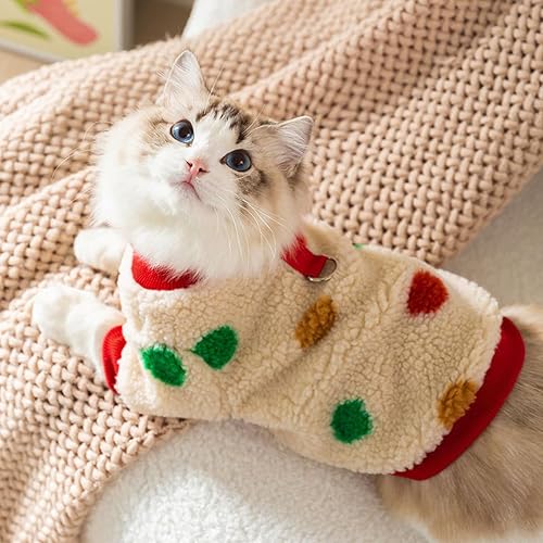 Miniatura 2 de Pijama para perro, ropa para cachorros, camisa para mascotas, abrigo de forro polar cálido para invierno, trajes de Navidad, overoles para perro,