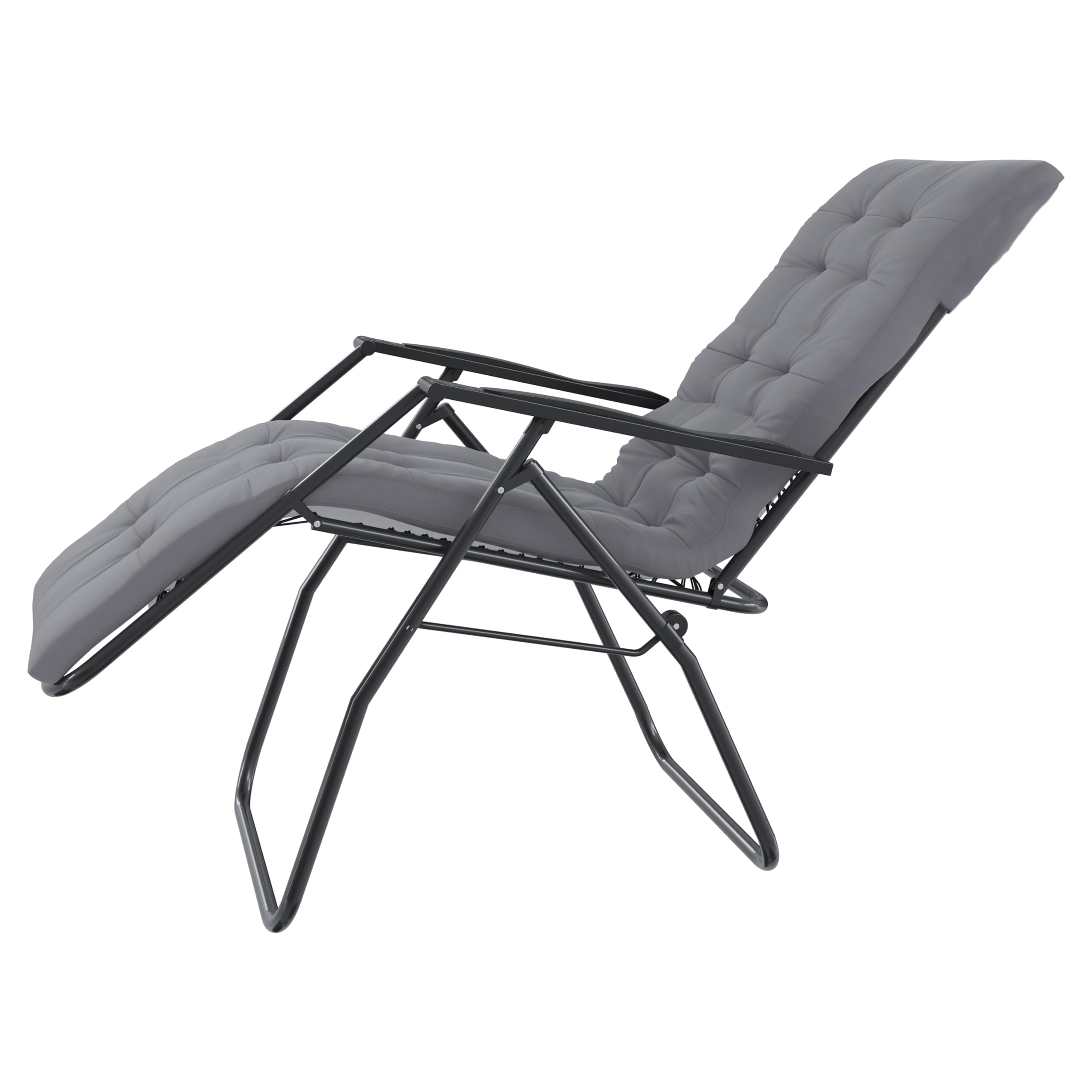Poltrona Sedia Sdraio Relax Reclinabile Gravità 0 Con Cuscino Trapuntato Imbottito Design Ergonomico Richiudibile Salvaspazio In Acciaio Tubolare Doppio Spessore Portata Max 120 Kg (Bianco)