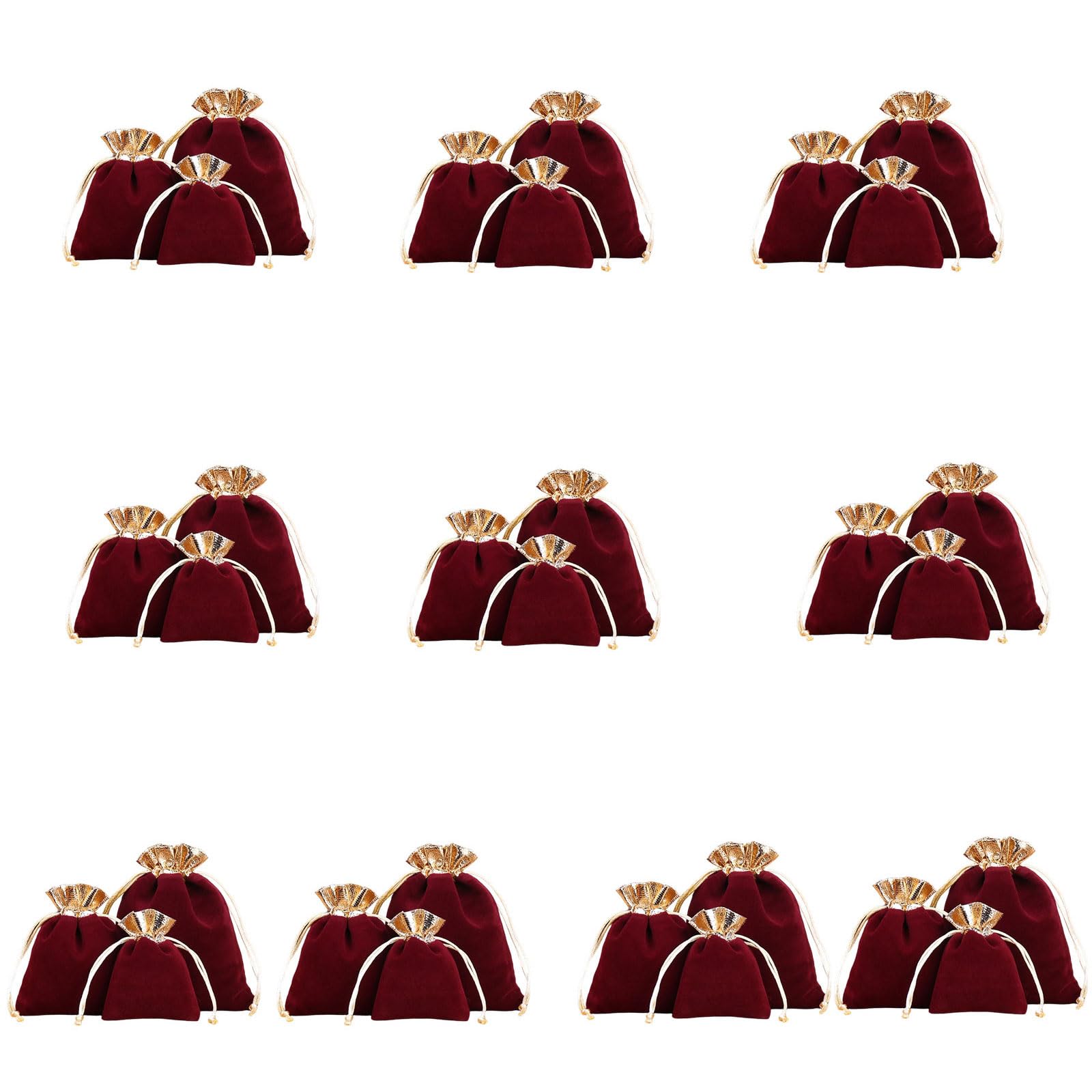 Shntig Claret Premium Velvety Jewelry Storage Pouches Featuring Secure Drawstring Closure Ideal For Protecting Valuables During Home Use And Travel Jewelry Pouches Velvety