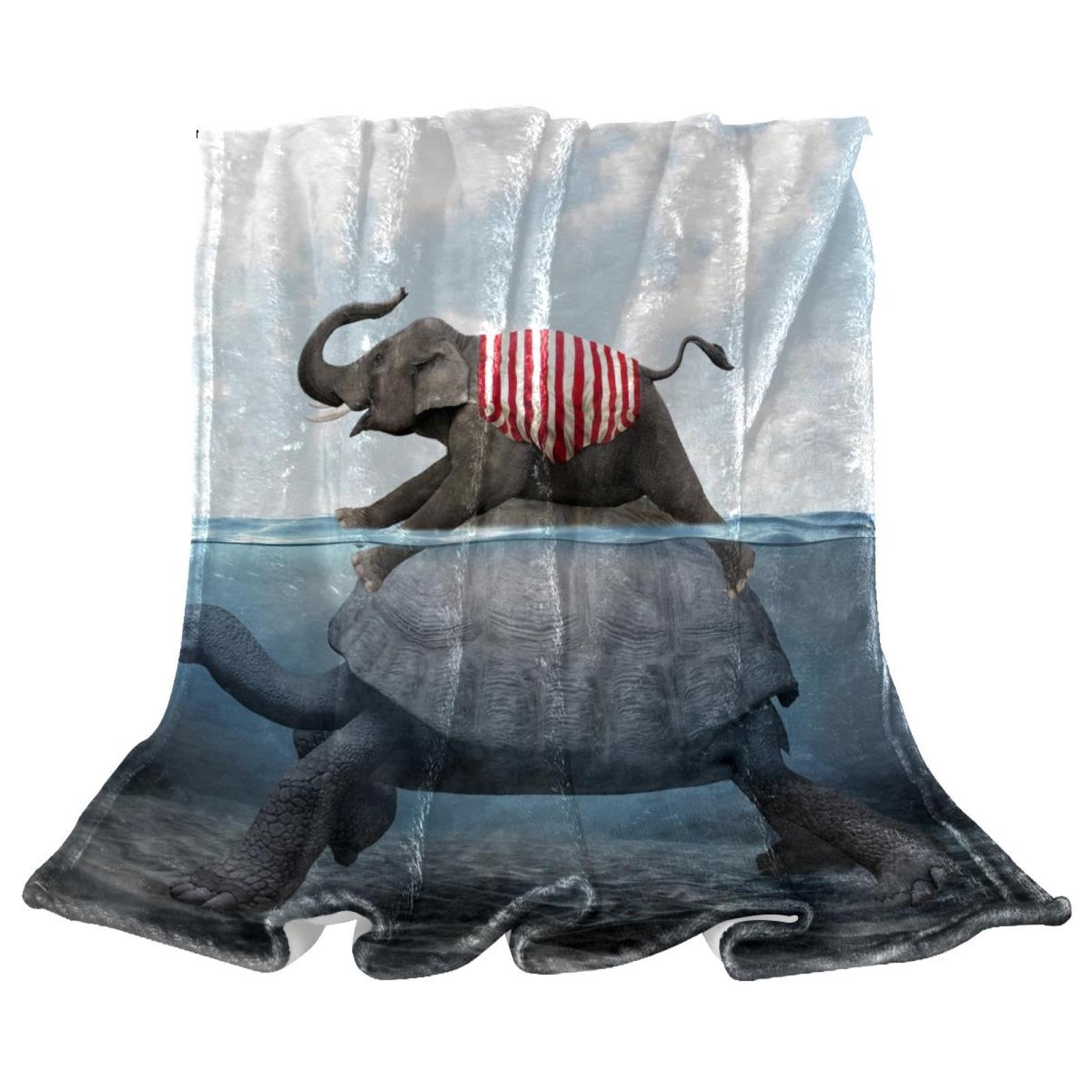 Couverture polaire tortue éléphant pour réchauffer les cœurs au salon