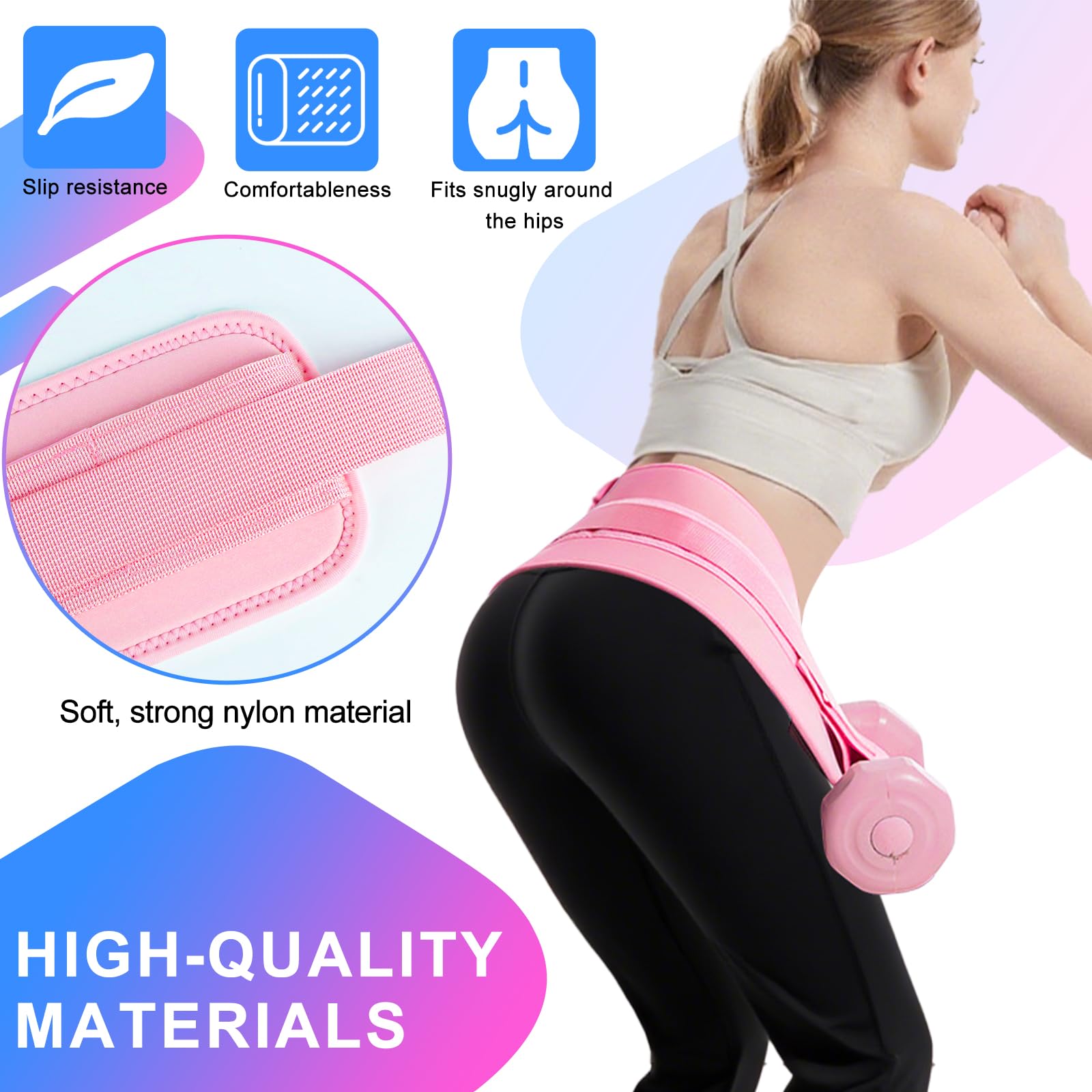 Pas do hip thrust, pas biodrowy do hantli, pas obciążeniowy do dodatkowego ciężaru, regulowany pas do ćwiczeń bioder, mostek pośladkowy, plank, pas obciążeniowy do krótkich hantli i kettlebells