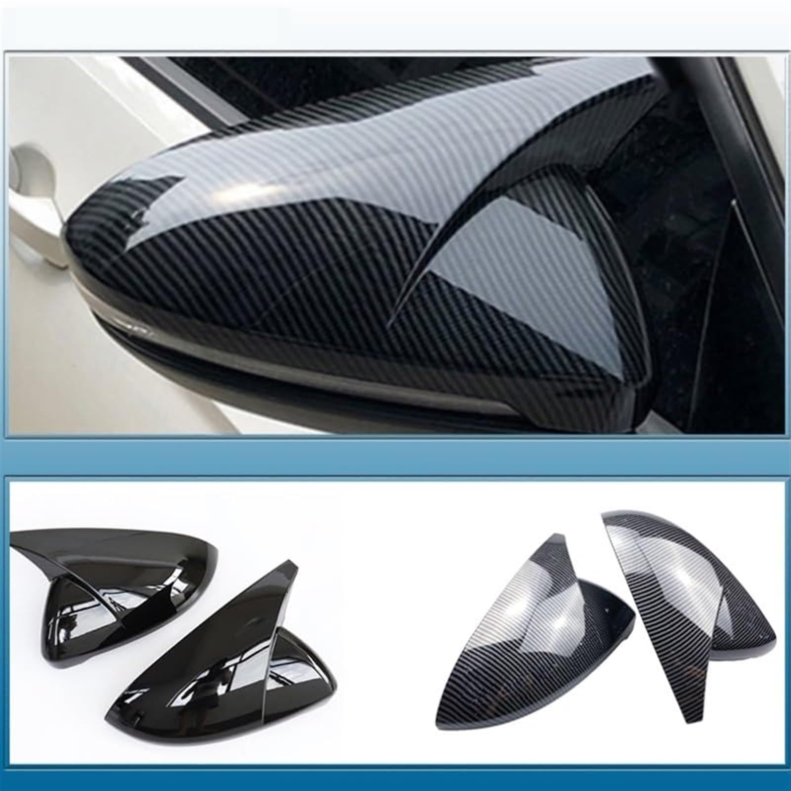 2 pezzi copri specchietti laterali neri lucidi, for Golf, 7 MK7 7.5 GTD R GTI, for Touran, LE, for Golf, copri specchietto retrovisore, parti di ricambio for specchietti laterali tappo di cope