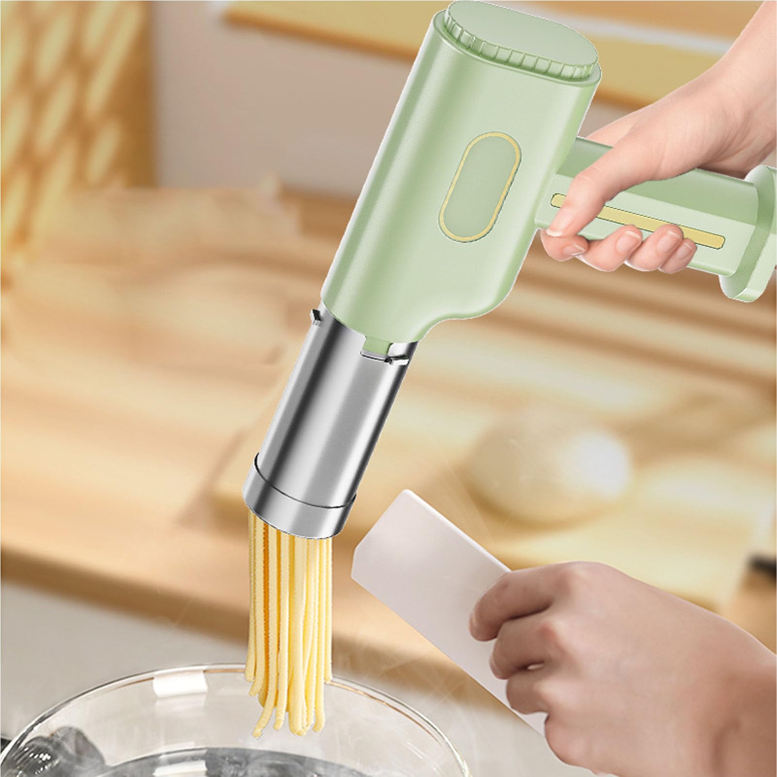 Generic Producent Makaronu, Producent Makaronu Elektrycznego z 5 Wzorami Kiełbaskiem Wytwarzając Ręczny Elektrycznego Makaron Makaron Maszyna Makarer Maker Maker Automatyczny do Użytku Domowy